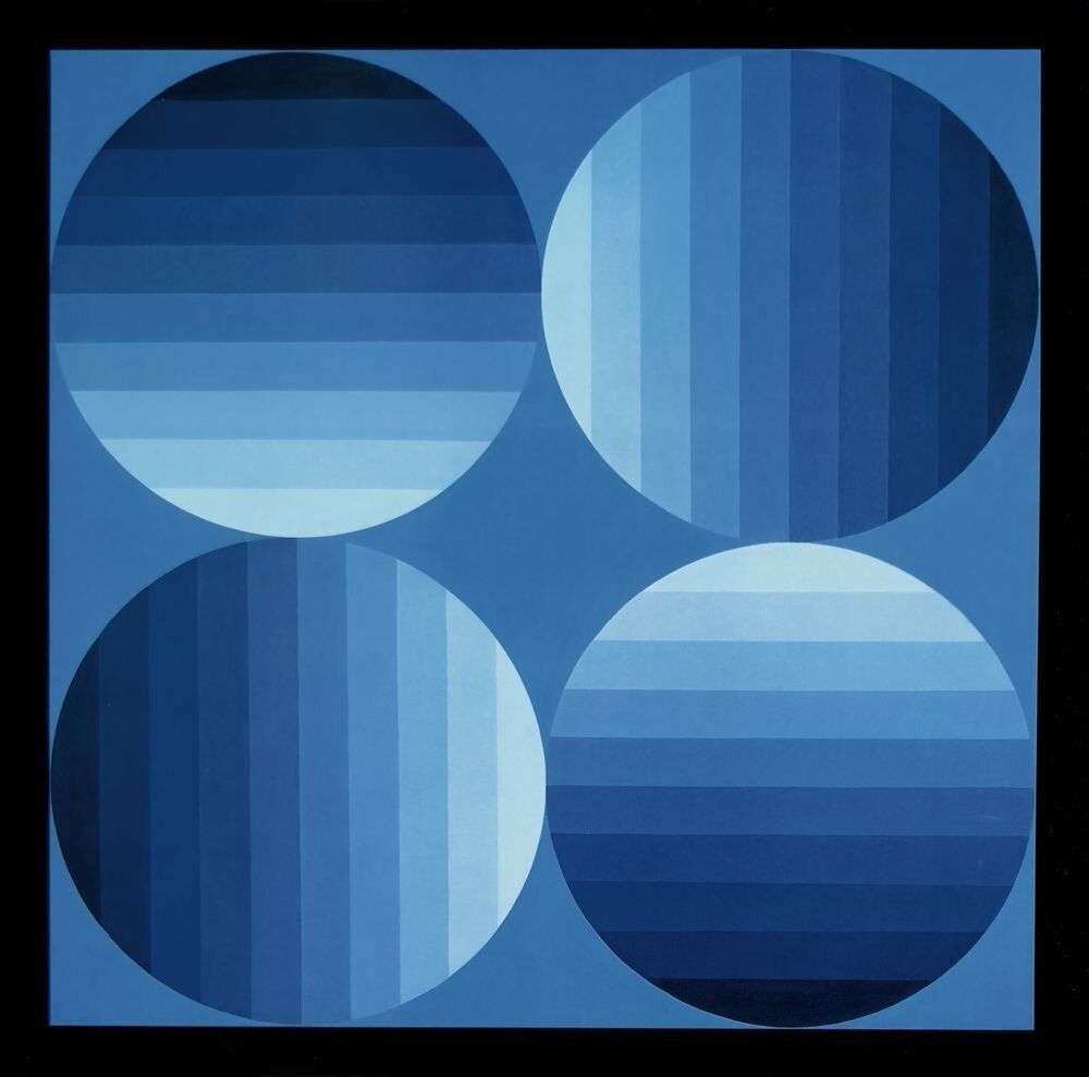 Victor Vasarely Wonderful Series Of 8 Prints On Bristol Paper 40x40cm 1972 photo vintage