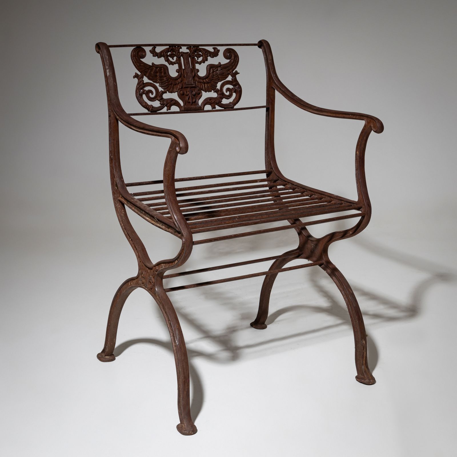 Two Cast Iron Garden Chairs After Karl Friedrich Schinkel, Lauchhammer Foundry, 20th Century photo vinterior