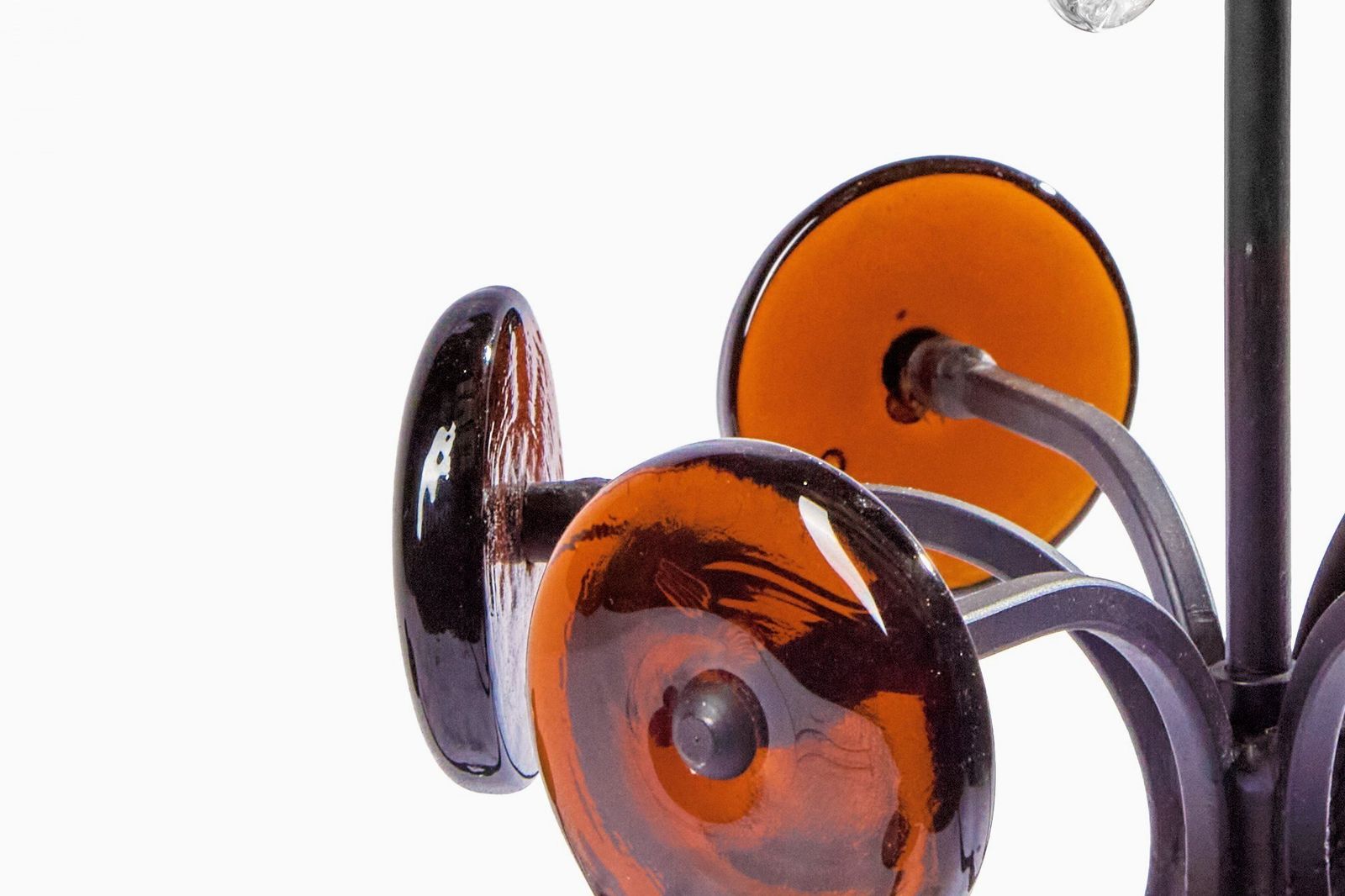 20th Century Six Arms Chandelier By Erik Höglund In Black Lacquered Iron And Glass, 1965 photo 1600.0