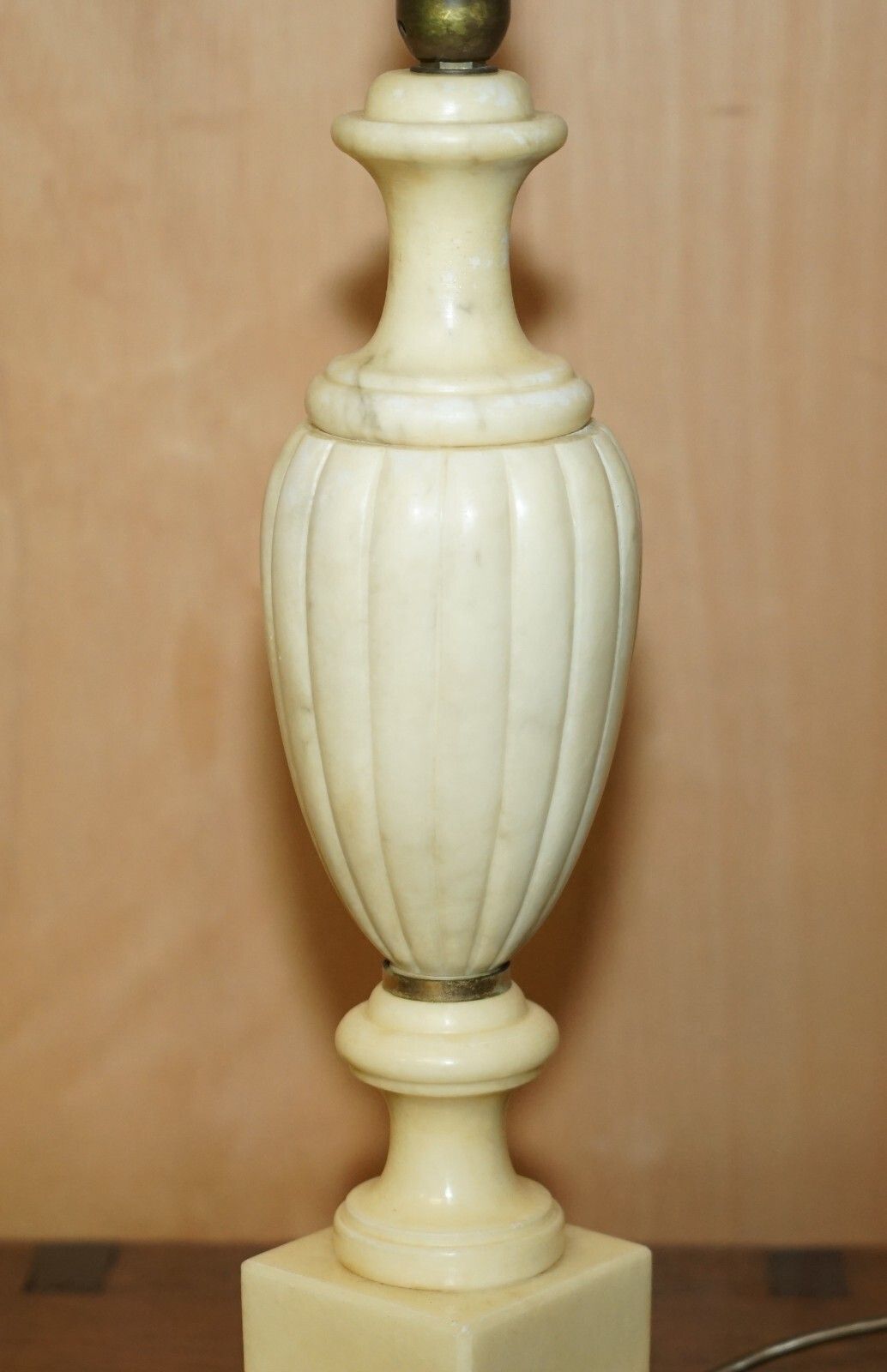 Equisite Circa 1960'S Made In Italy Stamped Marble Lamp Lions Brass Paw Feet photo Lighting