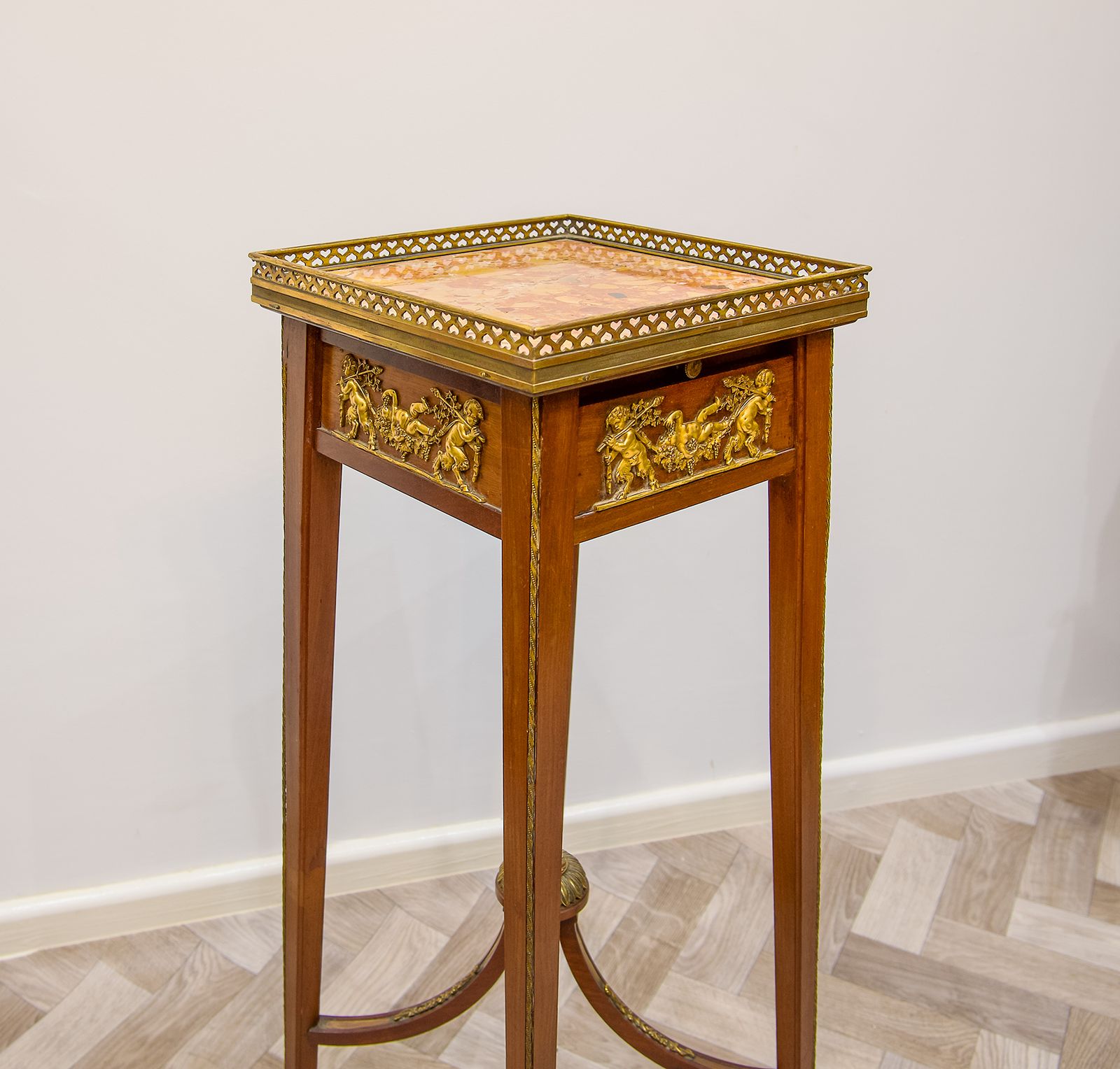 Antique French Gilt Bronze Side Table In The Manner Of Francois Linke photo for sale