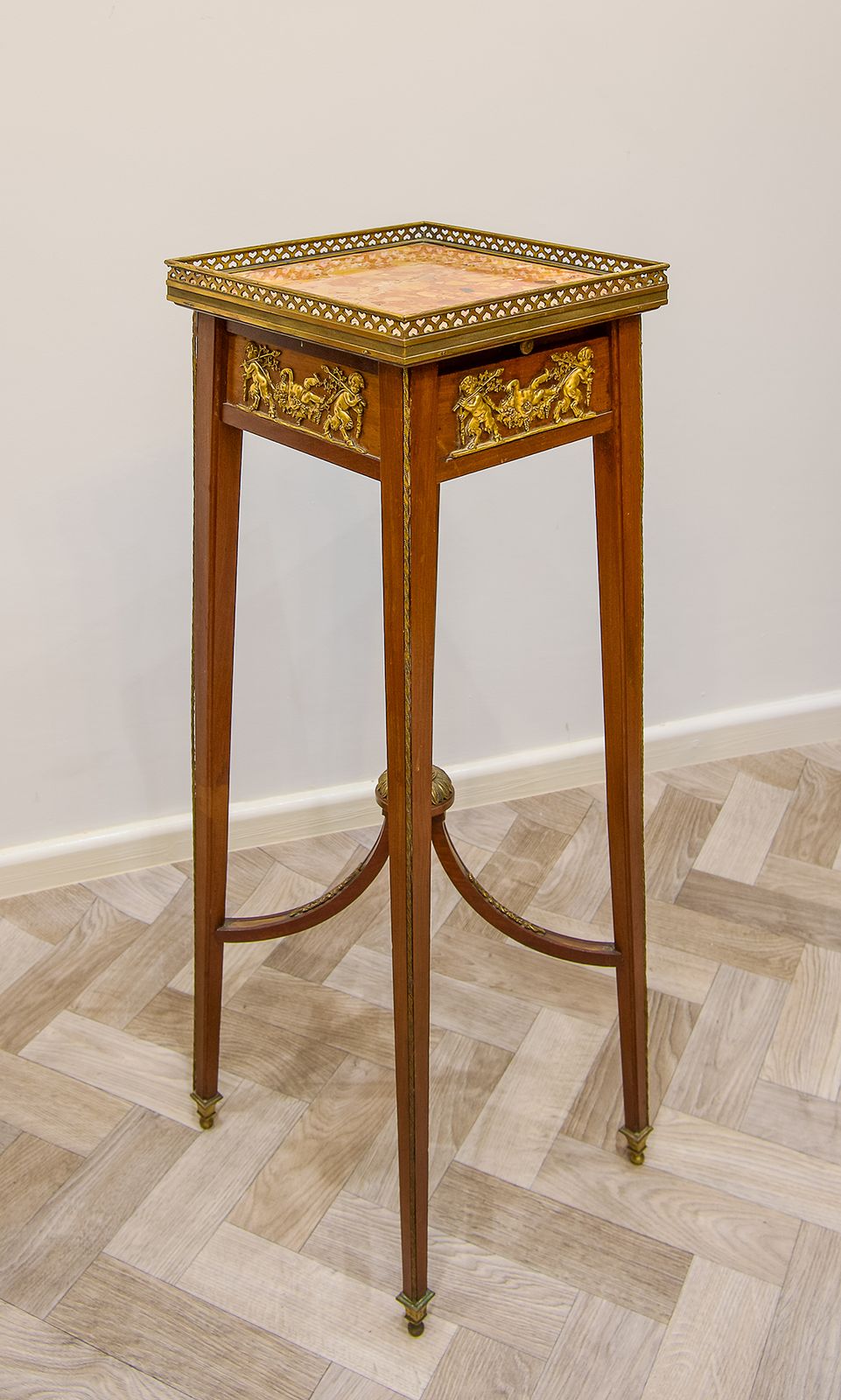 Antique French Gilt Bronze Side Table In The Manner Of Francois Linke photo vinterior