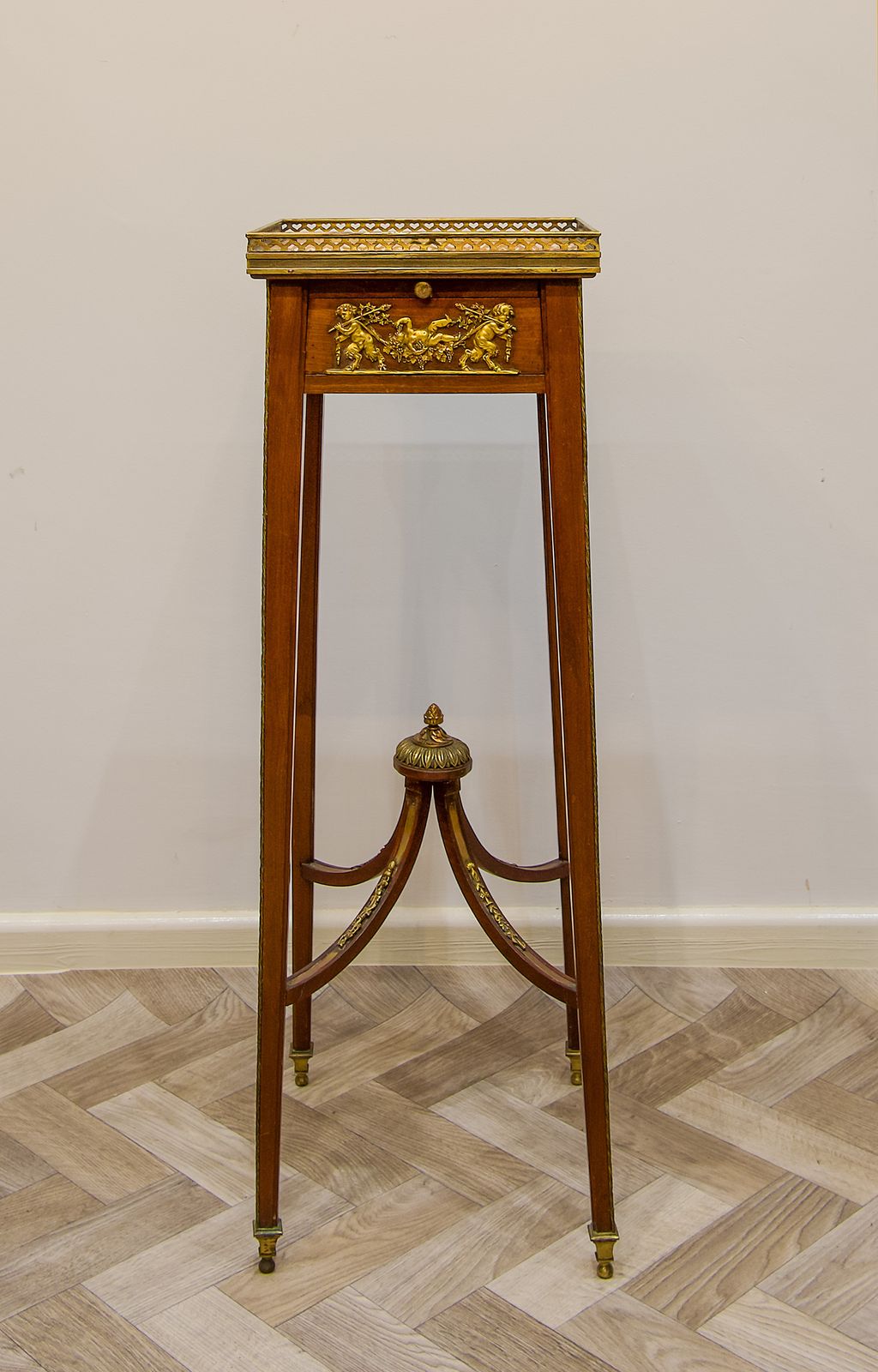 Antique French Gilt Bronze Side Table In The Manner Of Francois Linke photo vintage