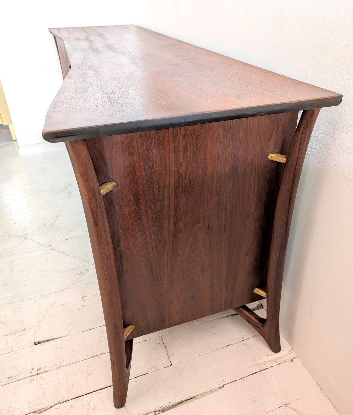 photo for sale Sculptural Vintage Danish Mid Century Walnut Sideboard By Piet Hein, 1960s