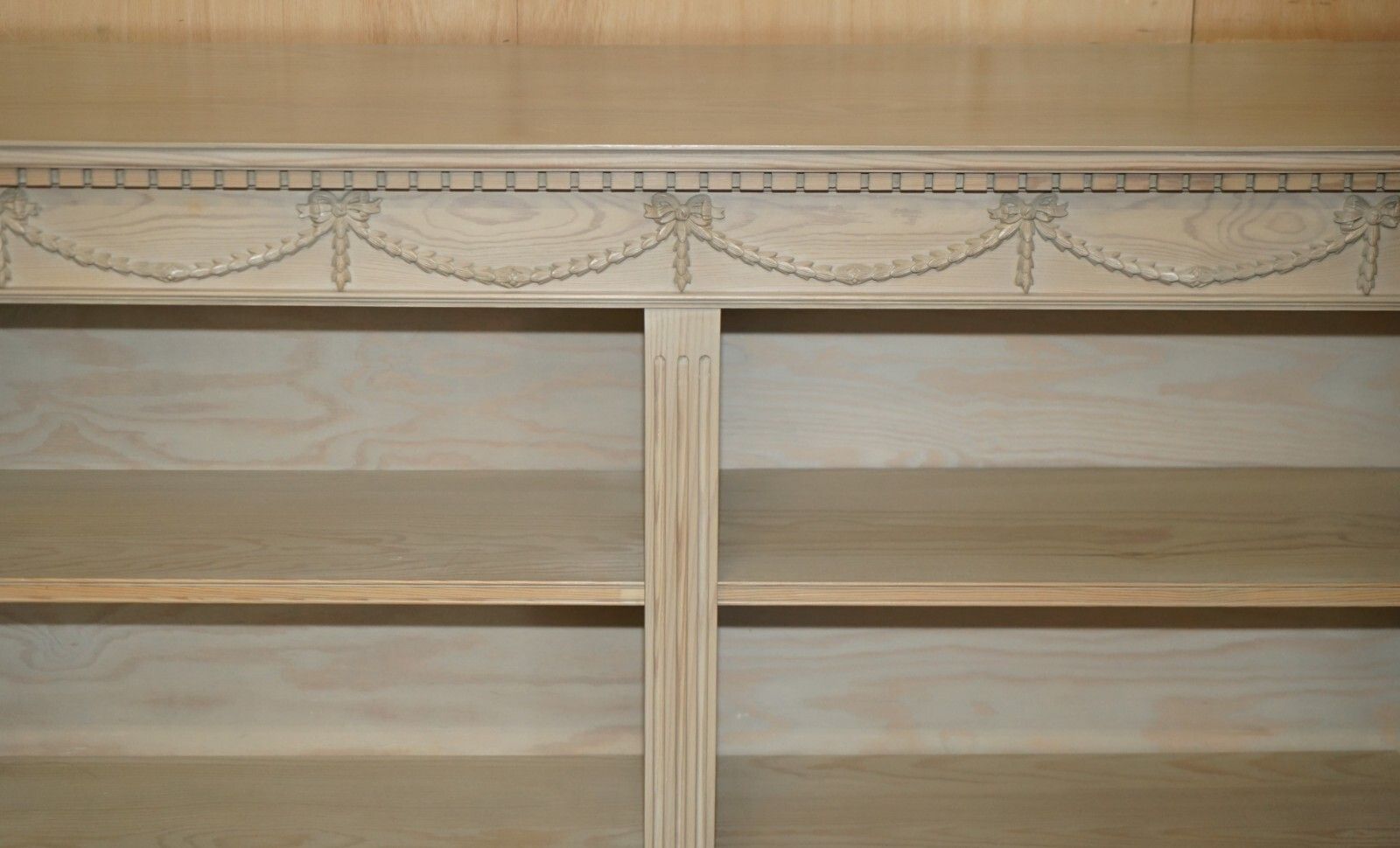 Pair Of Vintage French Limed Oak Open Library Bookcases Height Adjustable Shelfs photo vinterior