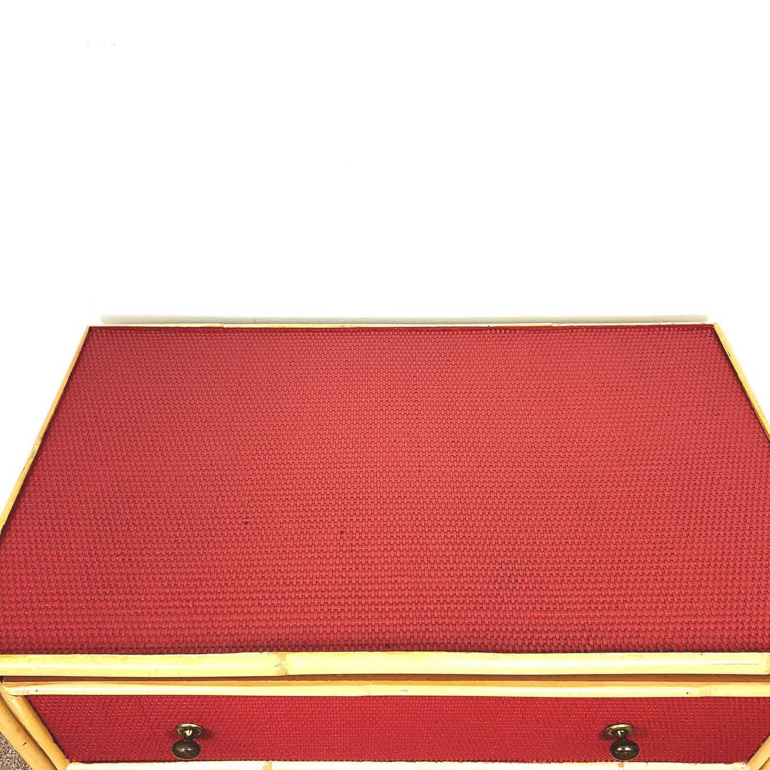 Vintage Bamboo Rattan Chest Of 3 Drawers photo 350.0