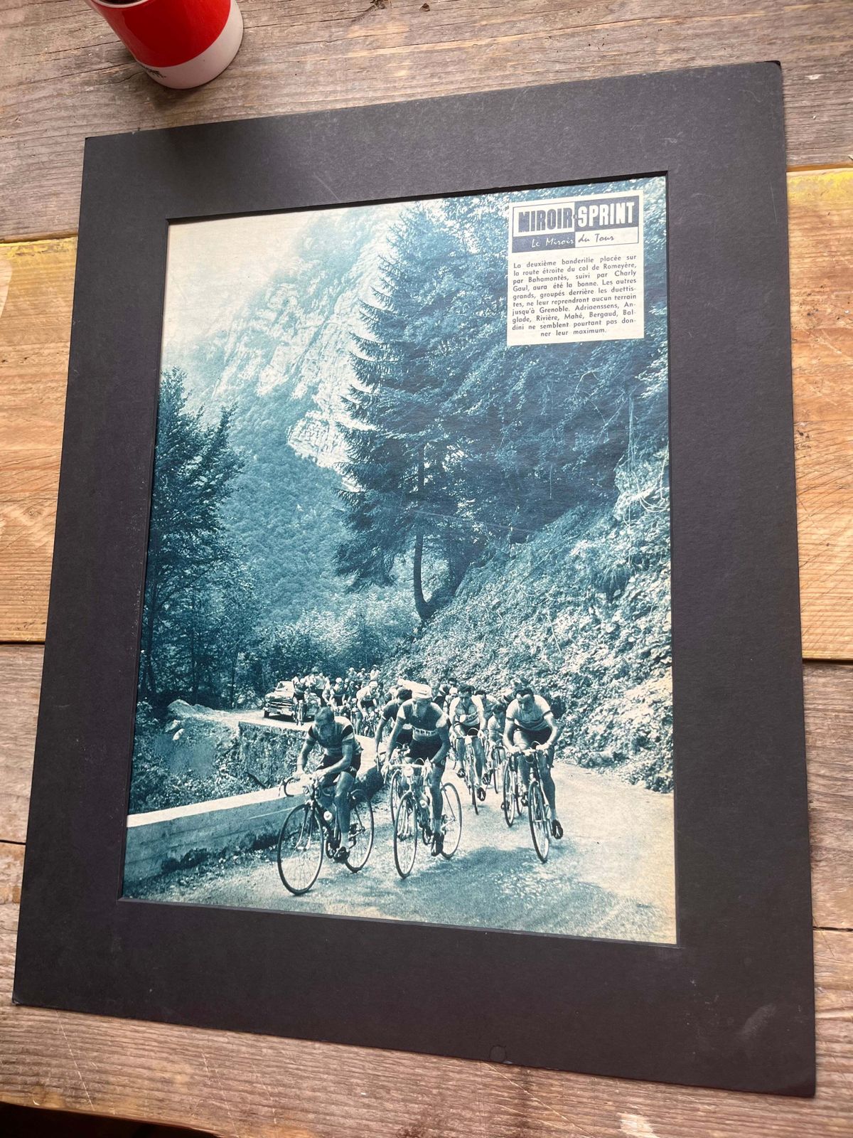 Tour De France Vintage Print   Alps Col De Romeyere C1958 photo for sale