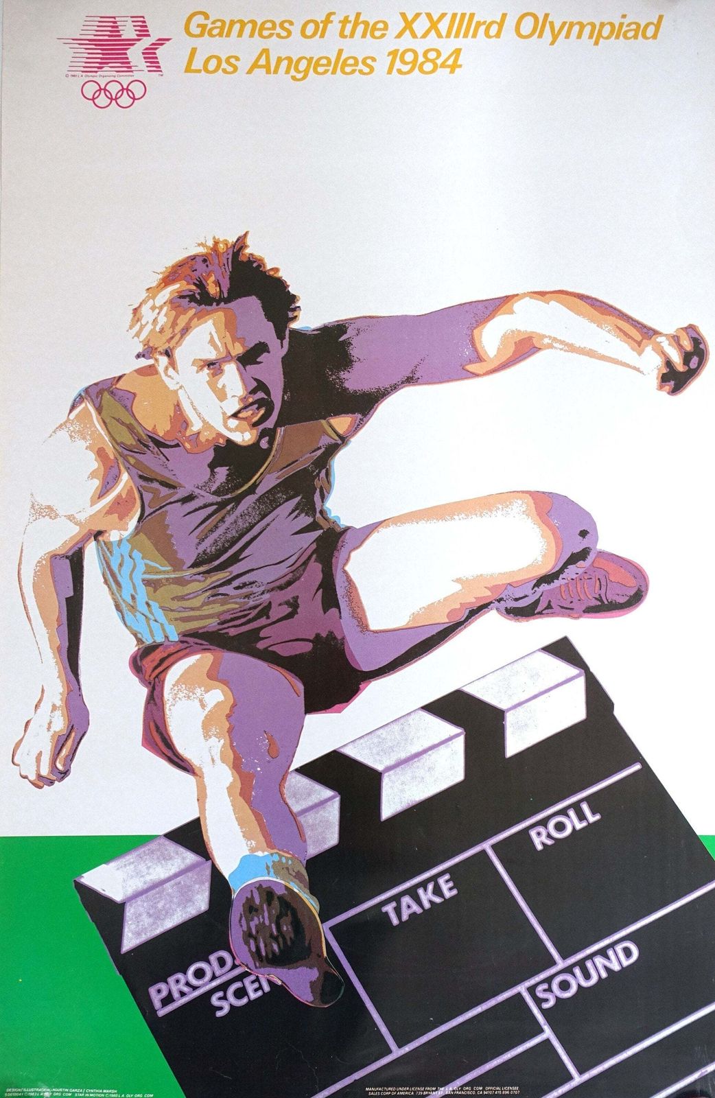1984 Summer Olympics Los Angeles Movie Hurdles   Original Vintage Poster