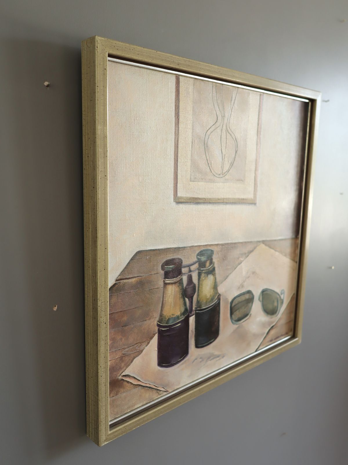 Stilleven met verrekijker, olieverfschilderij photo furniture