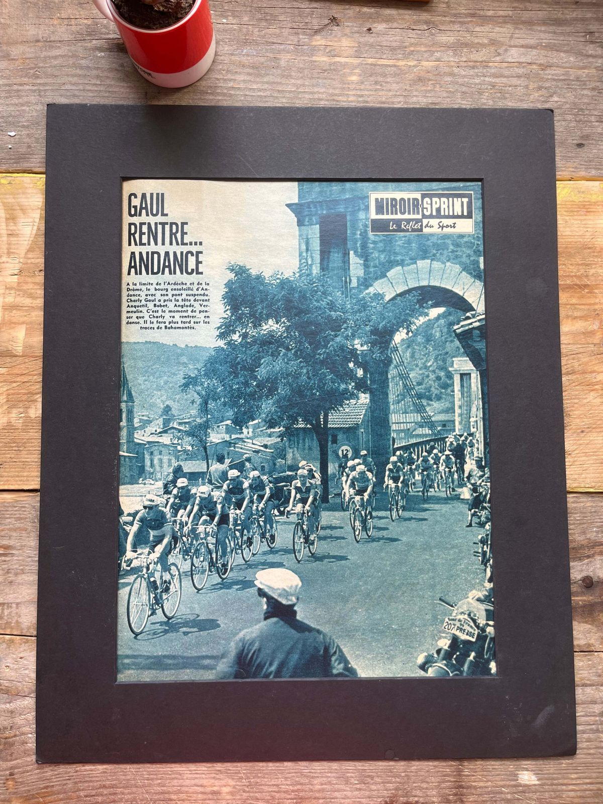 Tour De France Vintage Print   Andance, Ardeche 1959 photo furniture