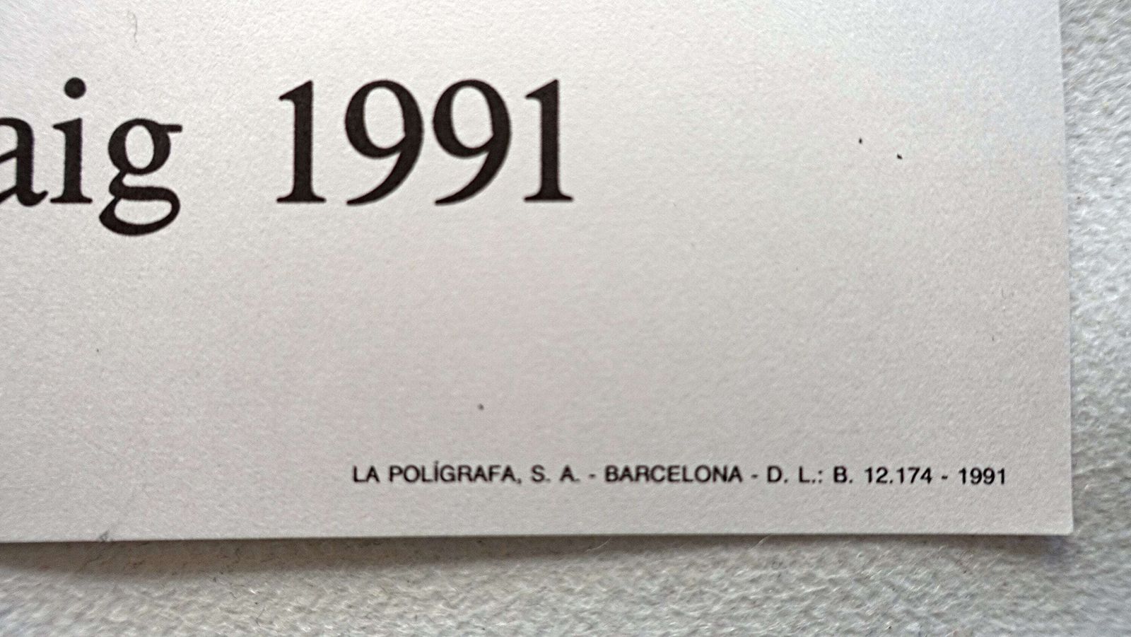 1991 Sergi Aguilar Spanish Exhibition Poster   Original Vintage Poster photo for sale