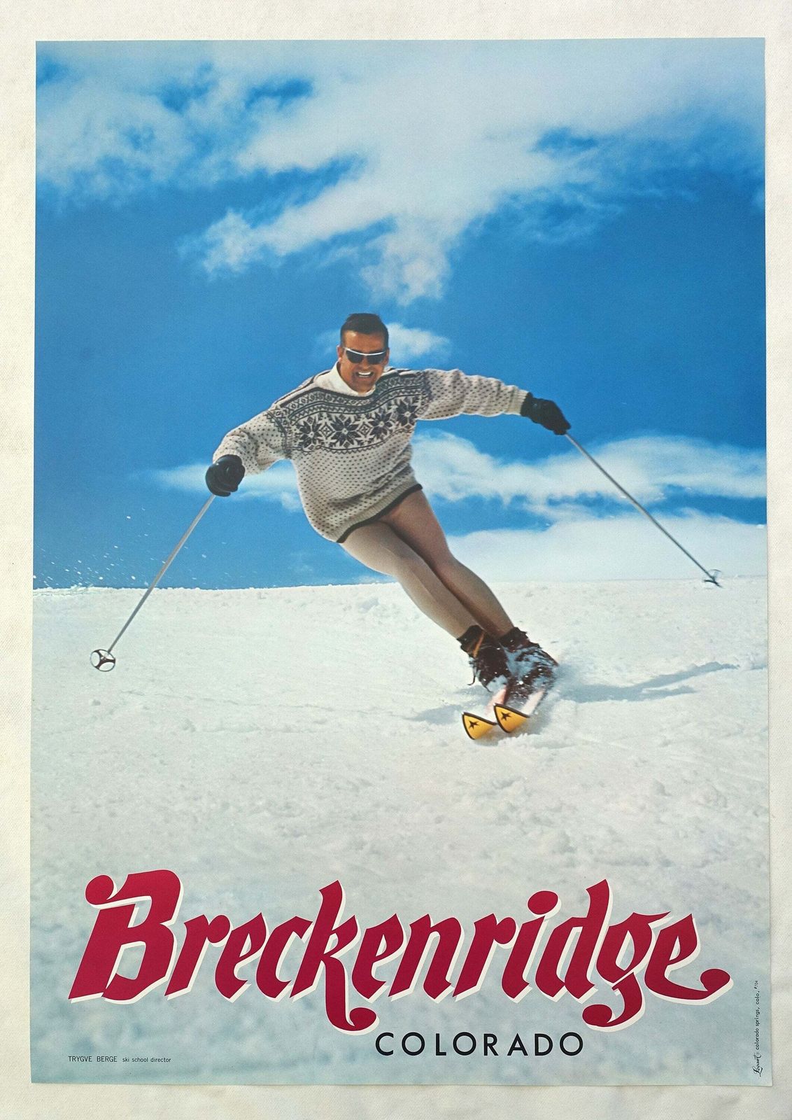1960s Breckenridge Colorado Skiing Travel Poster   Original Vintage Poster photo furniture