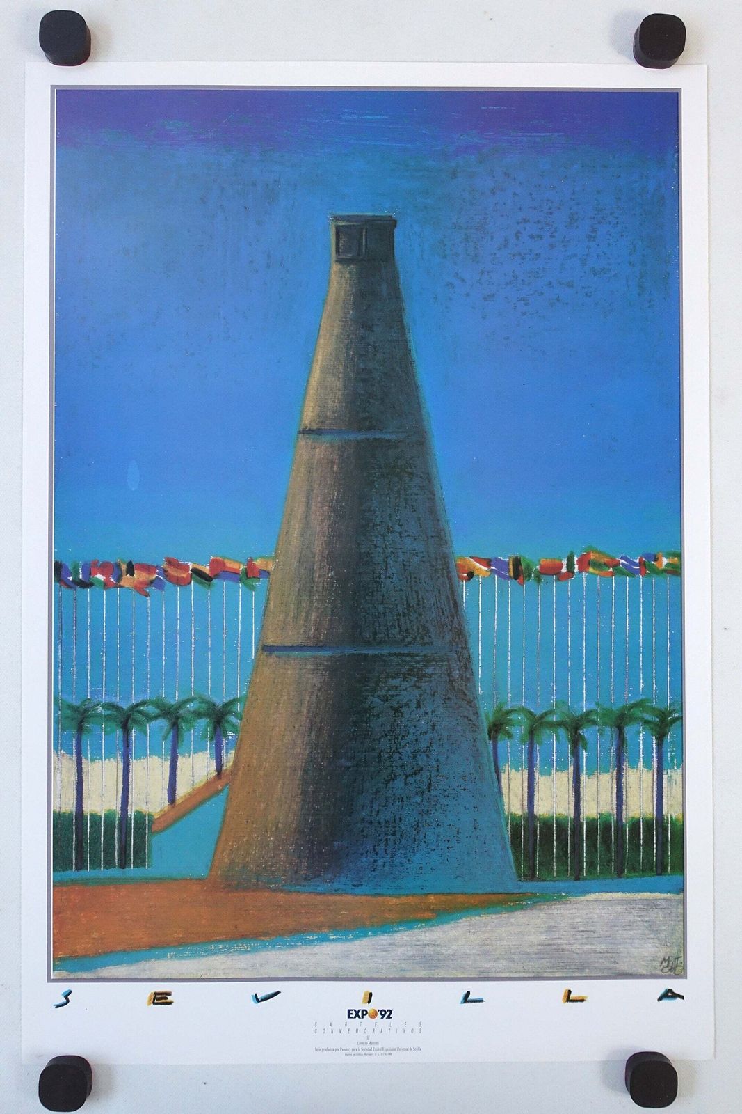 1992 Sevilla Expo By Lorenzo Mattotti   Original Vintage Poster photo furniture