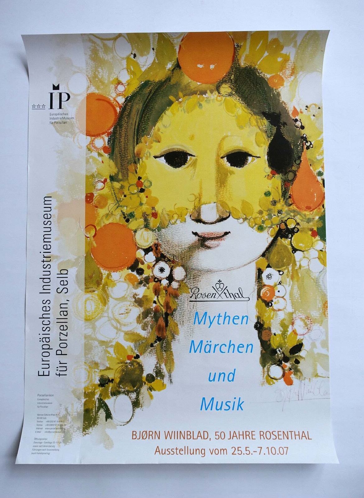 2007 Bjørn Wiinblad German Exhibition Poster photo furniture