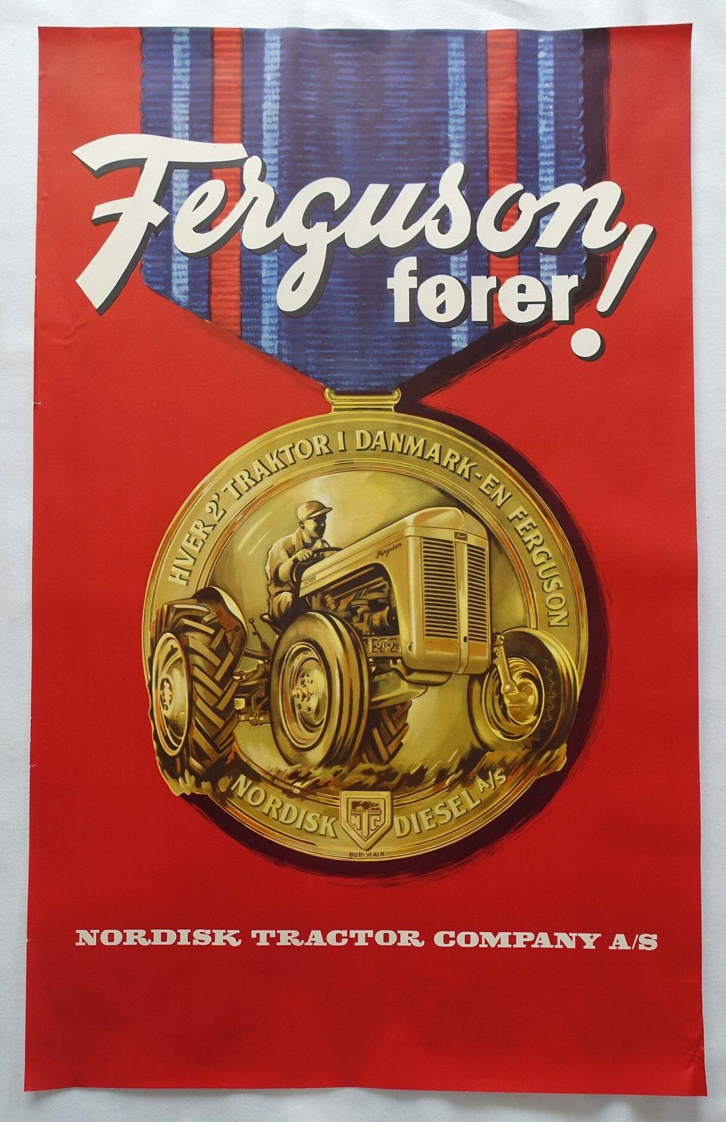 1950s Ferguson 35 Advertisement   Original Vintage Poster photo furniture