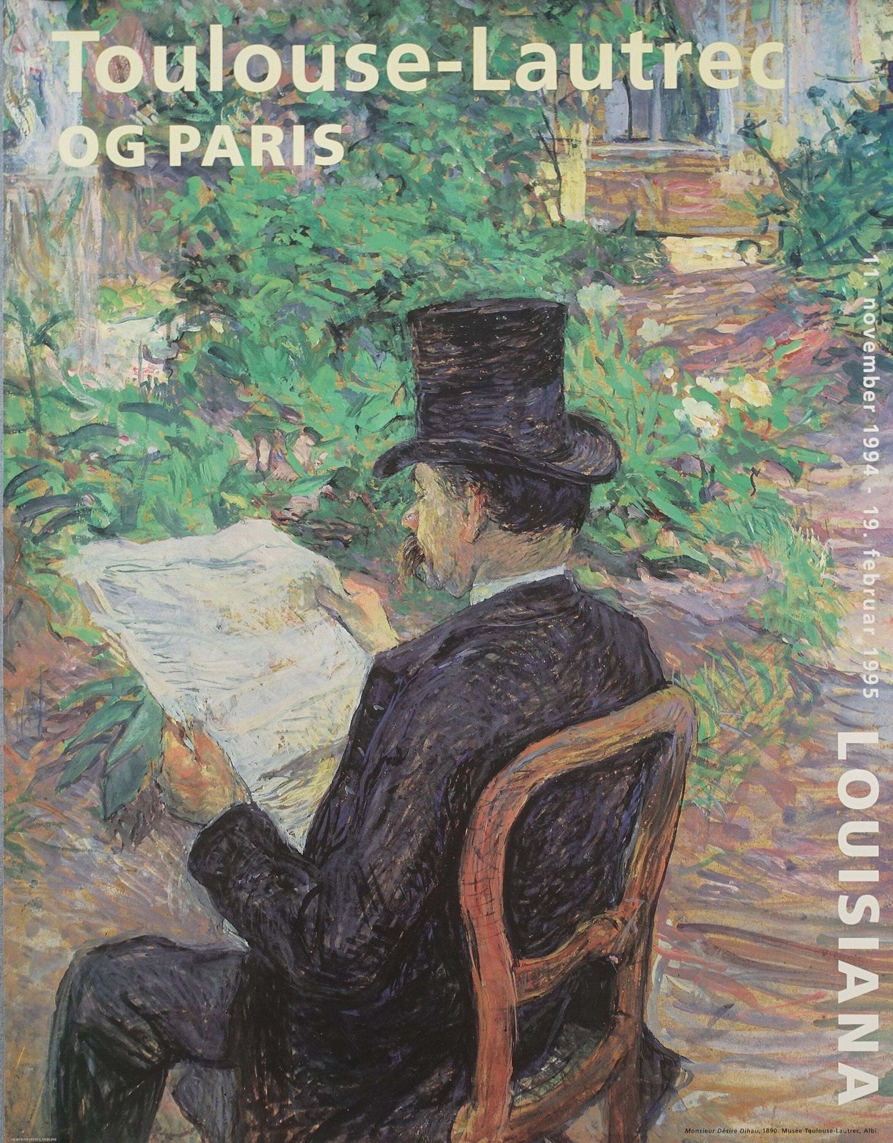 1994 Toulouse Lautrec Exhibition Poster On Louisiana   Original Vintage Poster