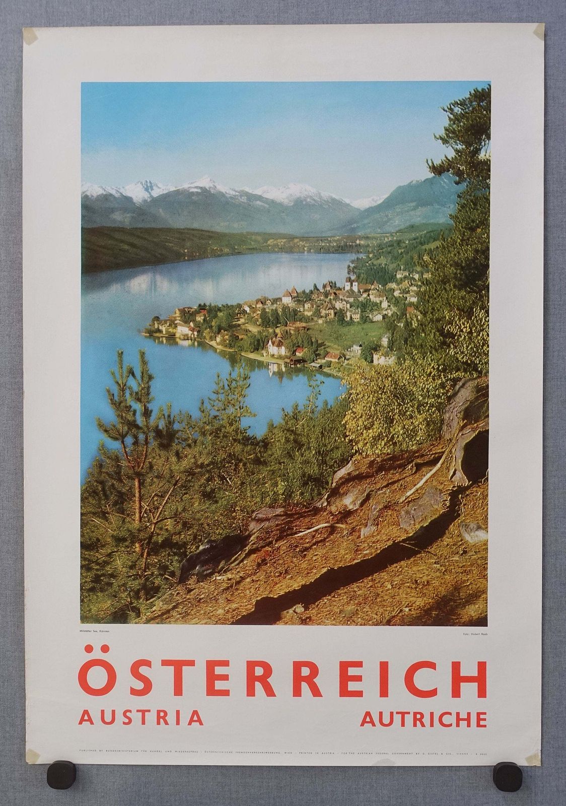 1960s Austria Travel Poster Millstätter See, Kärnten   Original Vintage Poster photo furniture