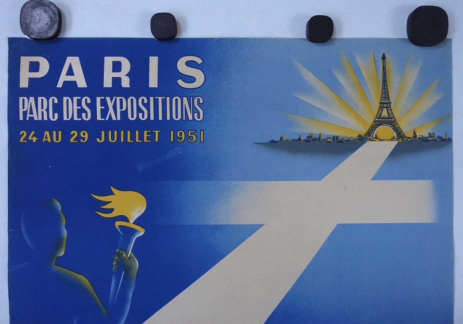 1951 Paris European Youth Congress   Original Vintage Poster photo 140.0