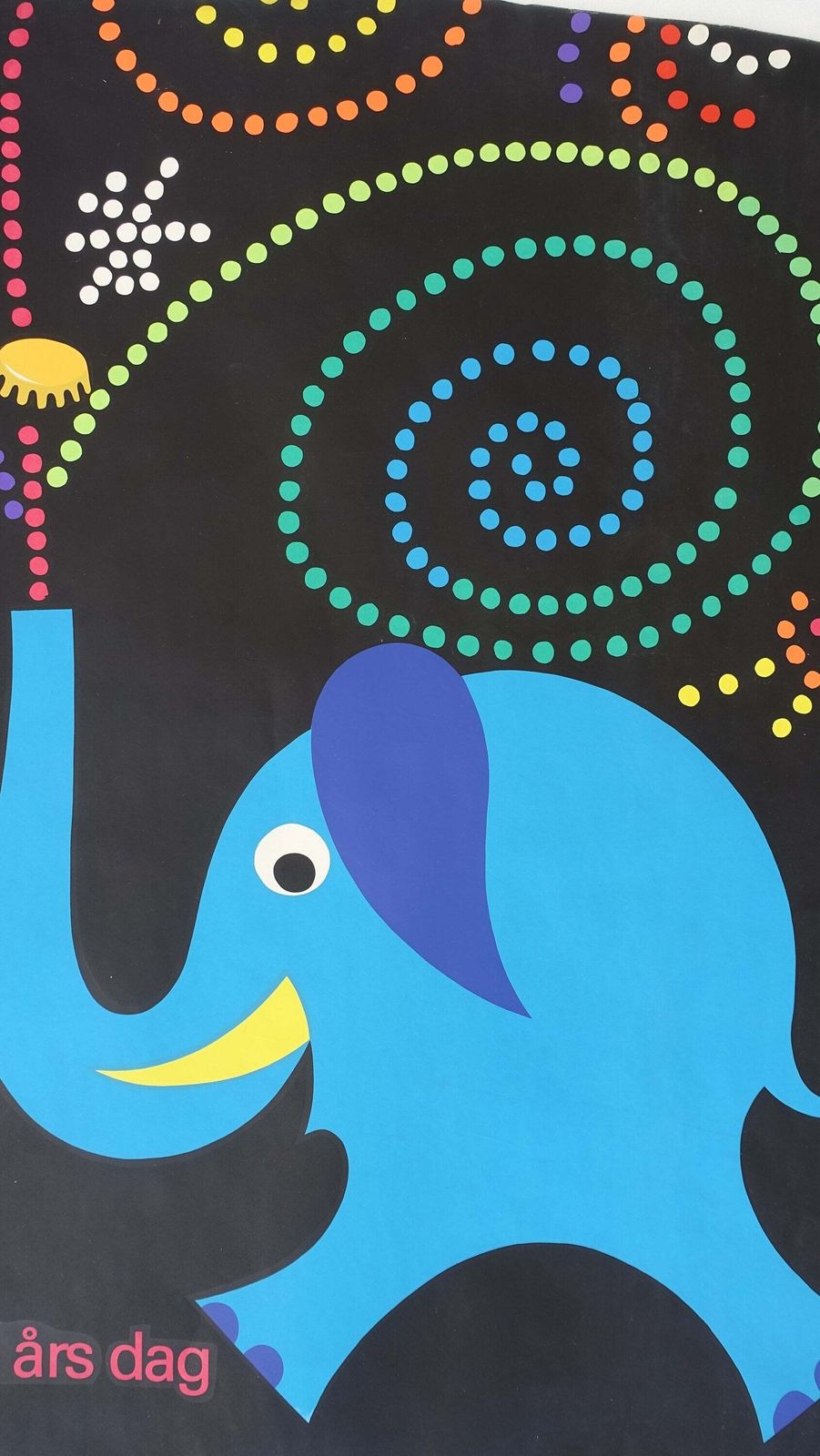 1962 Carlsberg Tivoli Elephant Celebration Poster   Original Vintage Poster photo vinterior