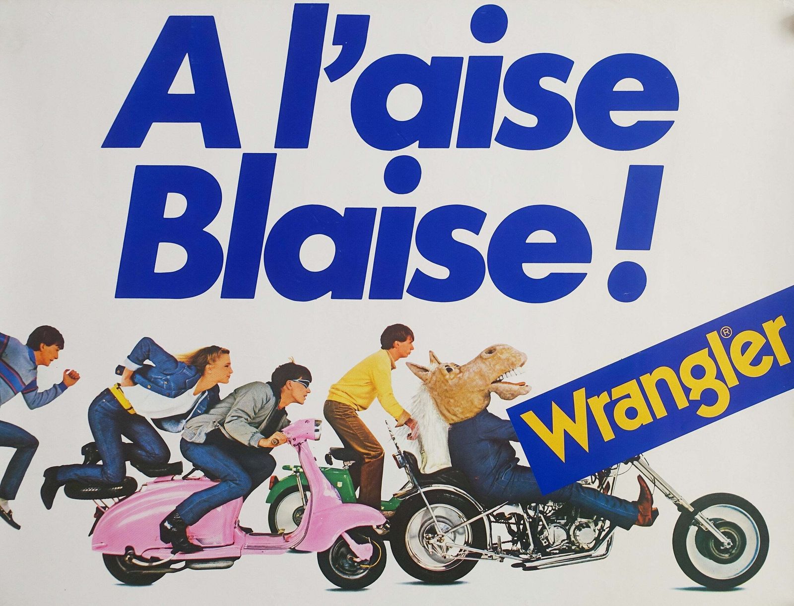 1980s Wrangler Advertisement   Original Vintage Poster