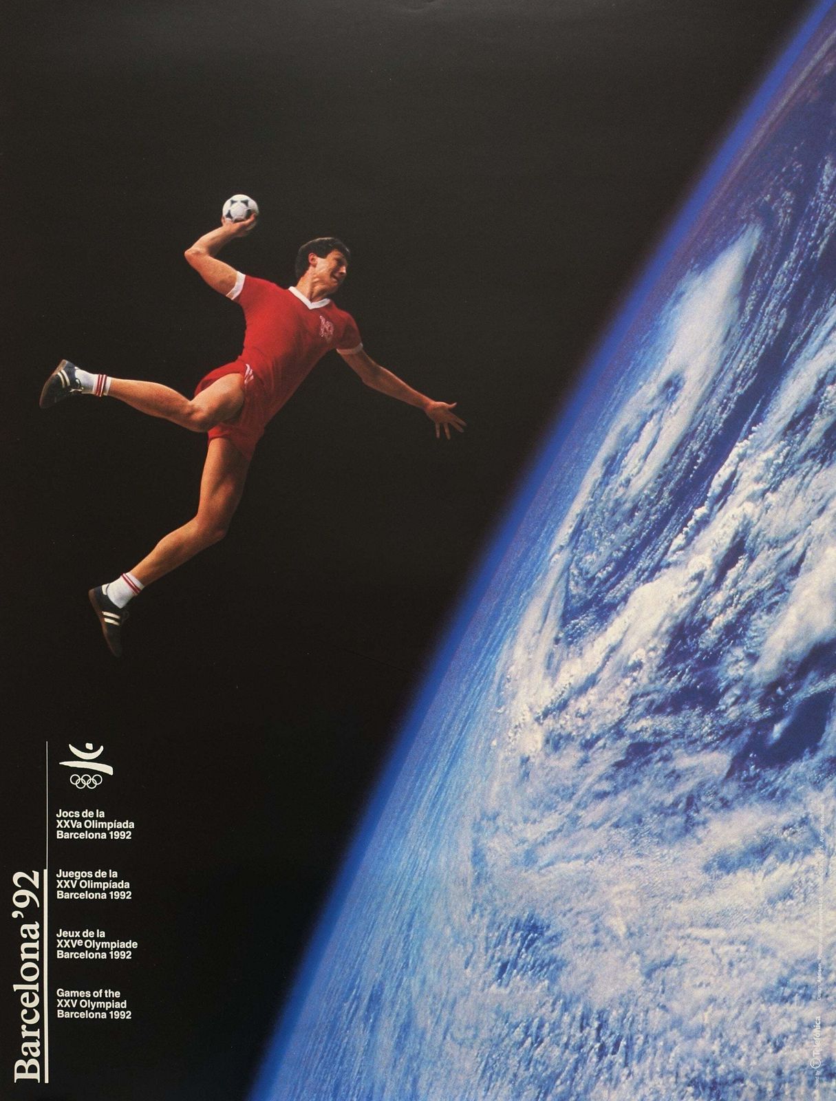 1992 Summer Olympic Games Handball   Original Vintage Poster