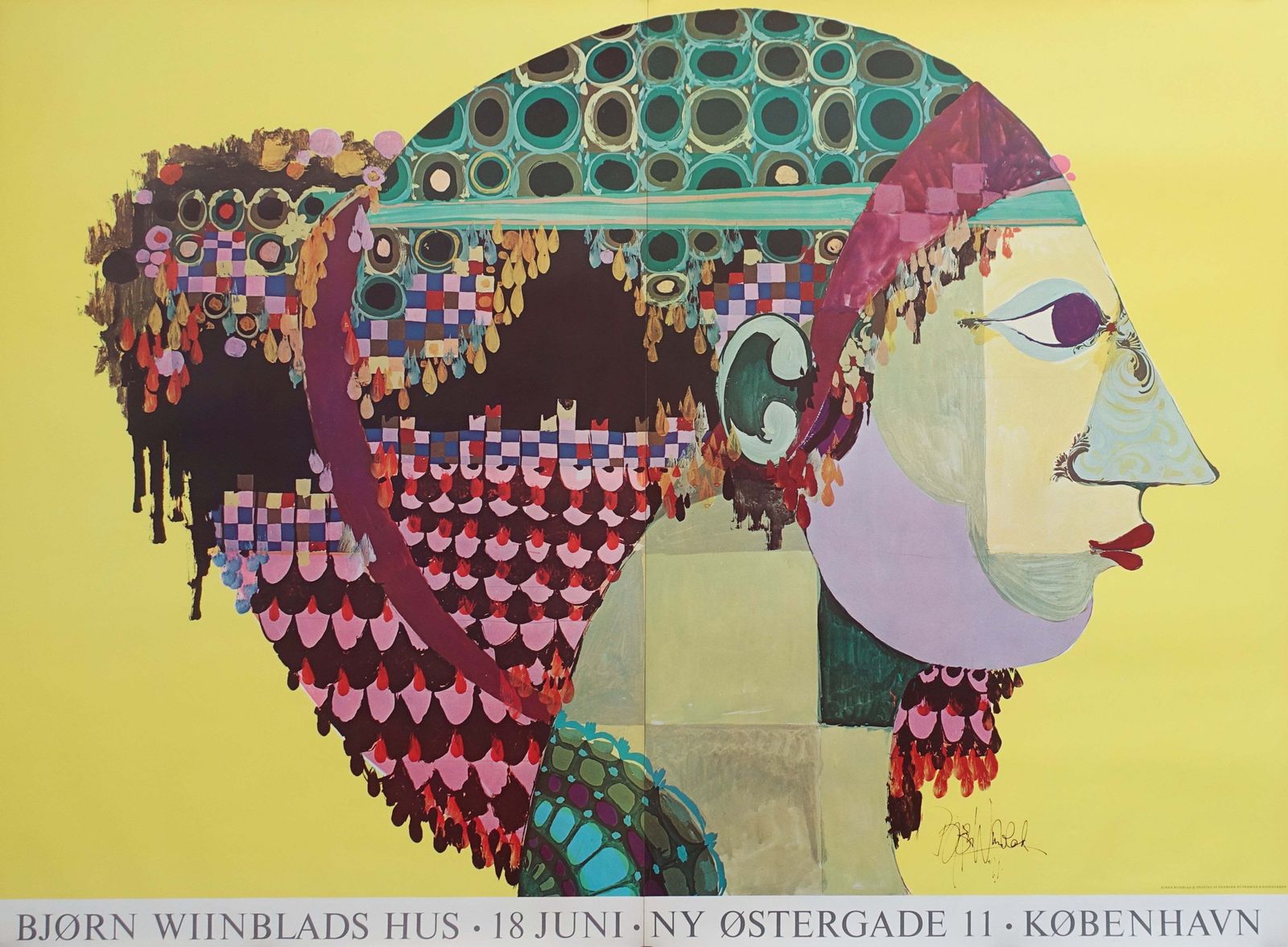 1971 Wiinblad's 1001 Nights "Portrait Of Scheherazade" (Grote Poster) — Vintage Poster