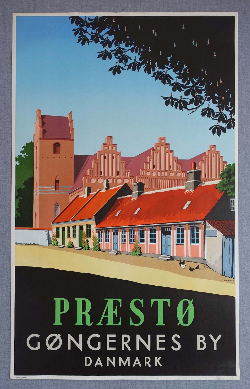 Deens Reisposter Præstø, 1953 – Vintage Poster photo furniture