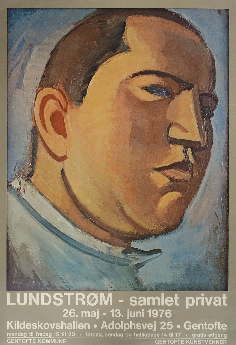 1976 Lundstrøm Art Exhibition Poster   Original Vintage Poster