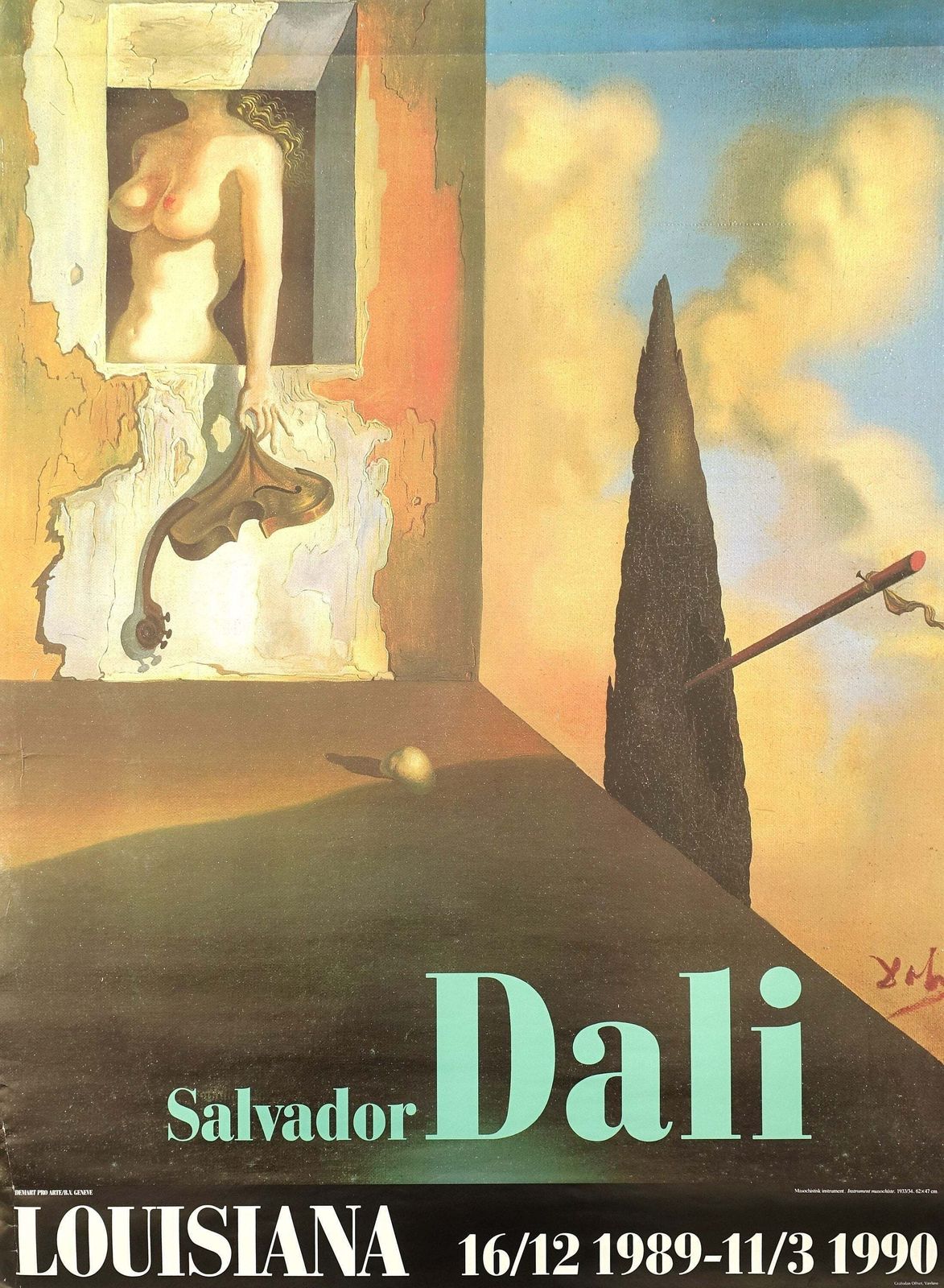 1989 Dali At Louisiana Museum Of Modern Art   Original Vintage Poster