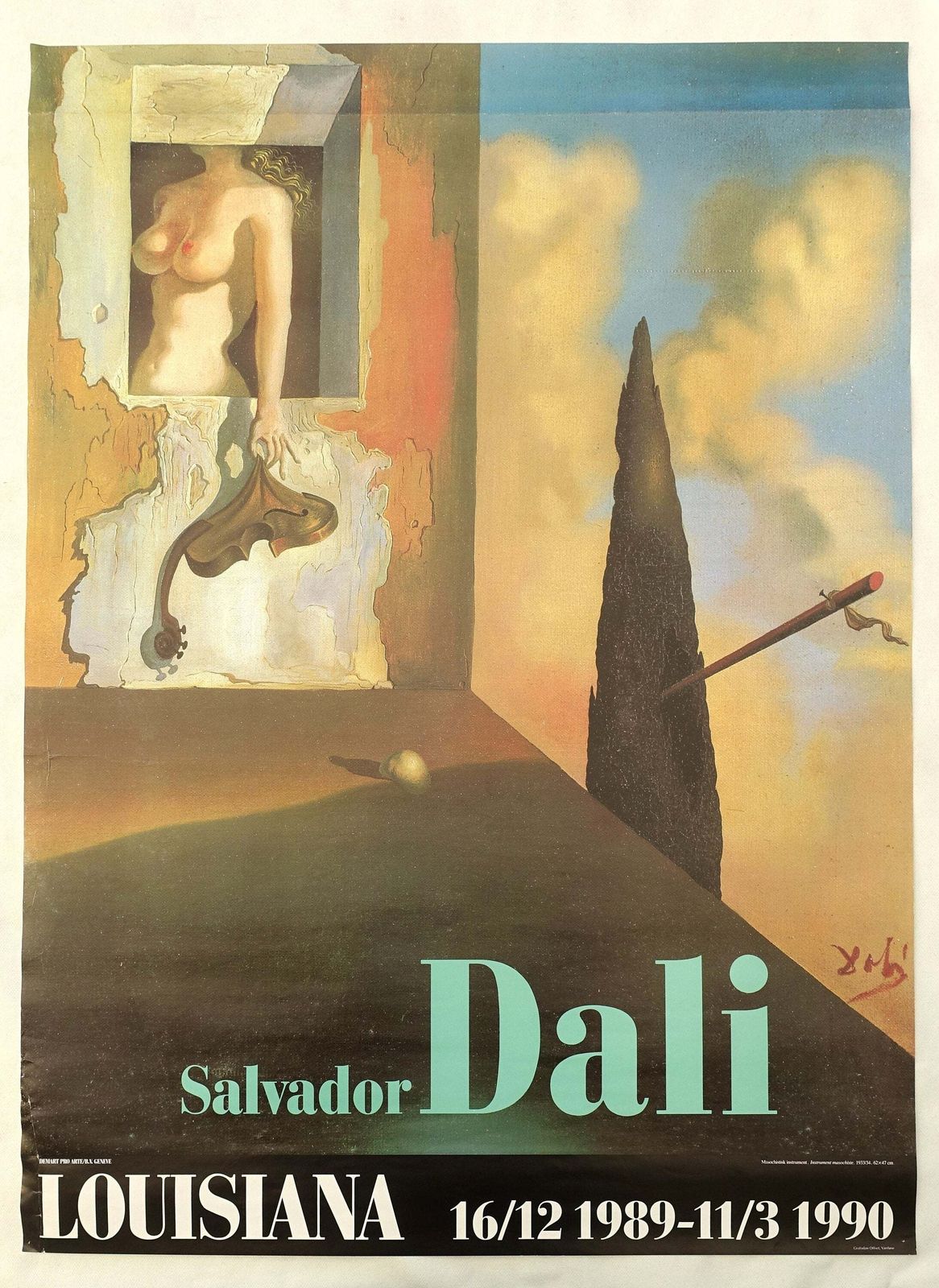 1989 Dali At Louisiana Museum Of Modern Art   Original Vintage Poster photo furniture
