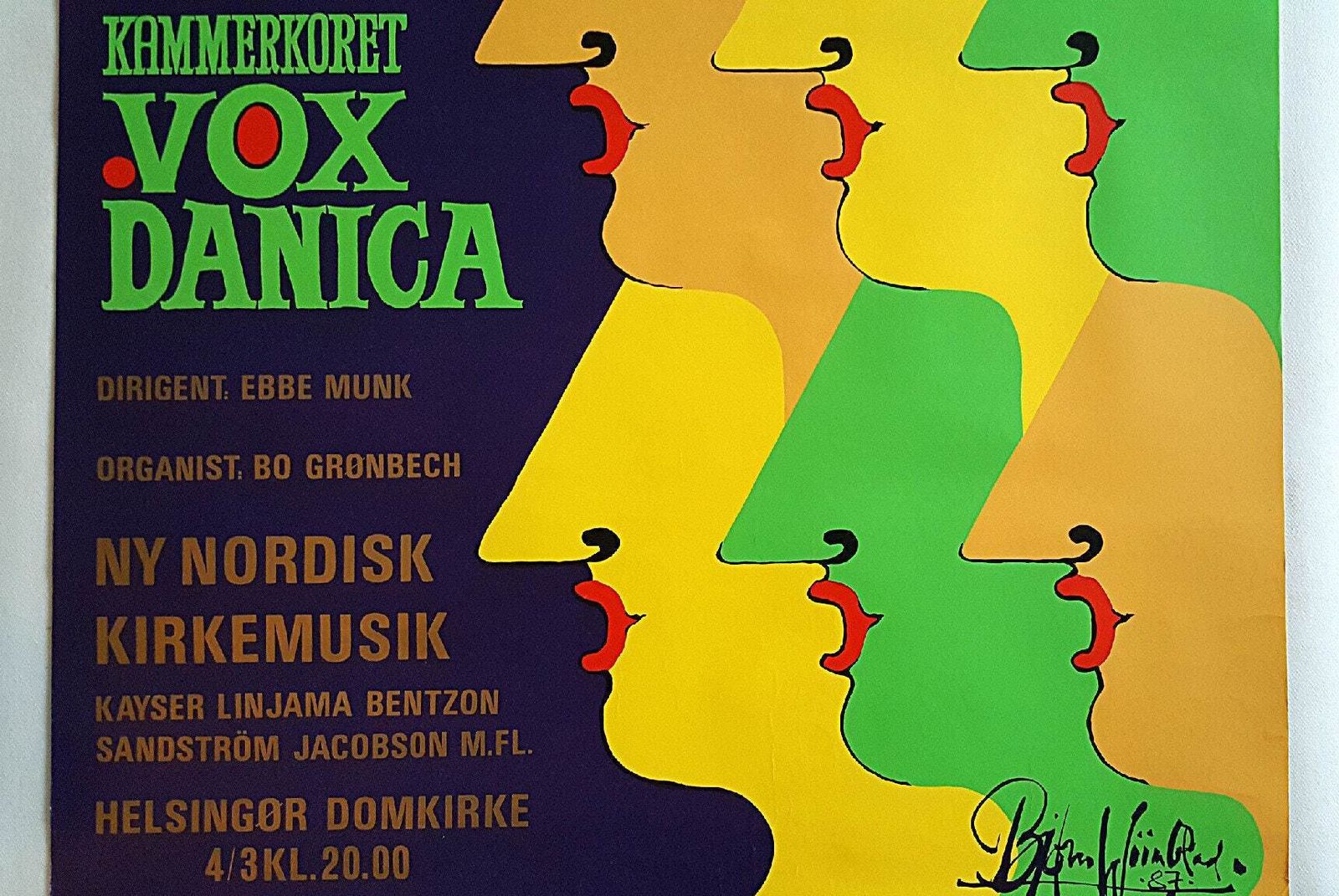 1987 Wiinblad Vox Danica Music Poster   Original Vintage Poster photo 209.0