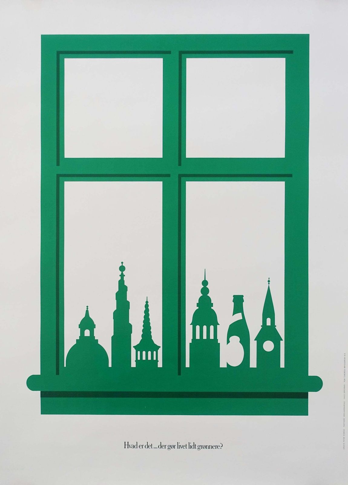 1985 Tuborg Beer Advertisement (Copenhagen Skyline)   Original Vintage Poster