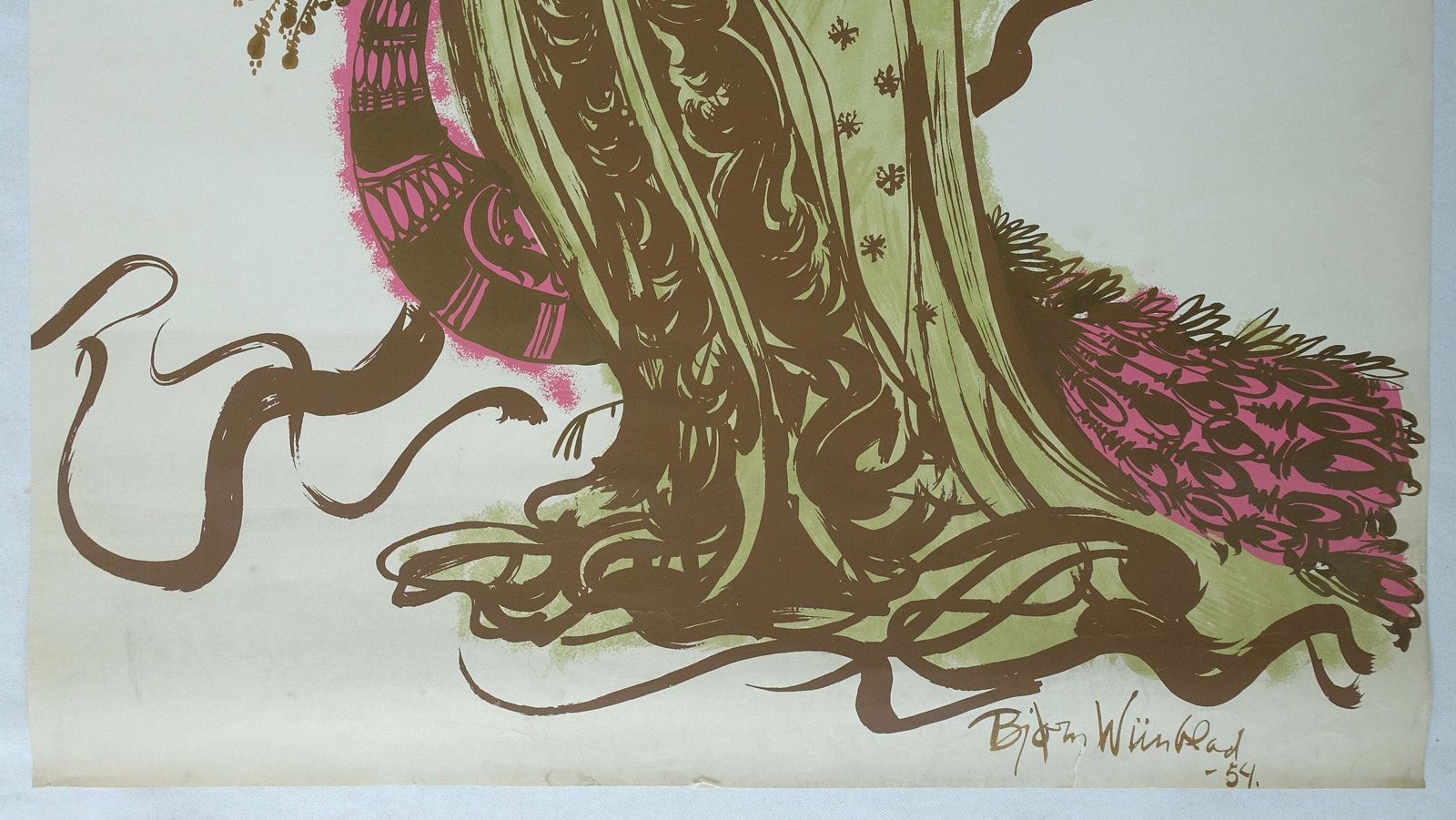 1954 Bjørn Wiinblad's "The Teahouse Of The August Moon" At The New Theater   Vintage Poster photo Kunst