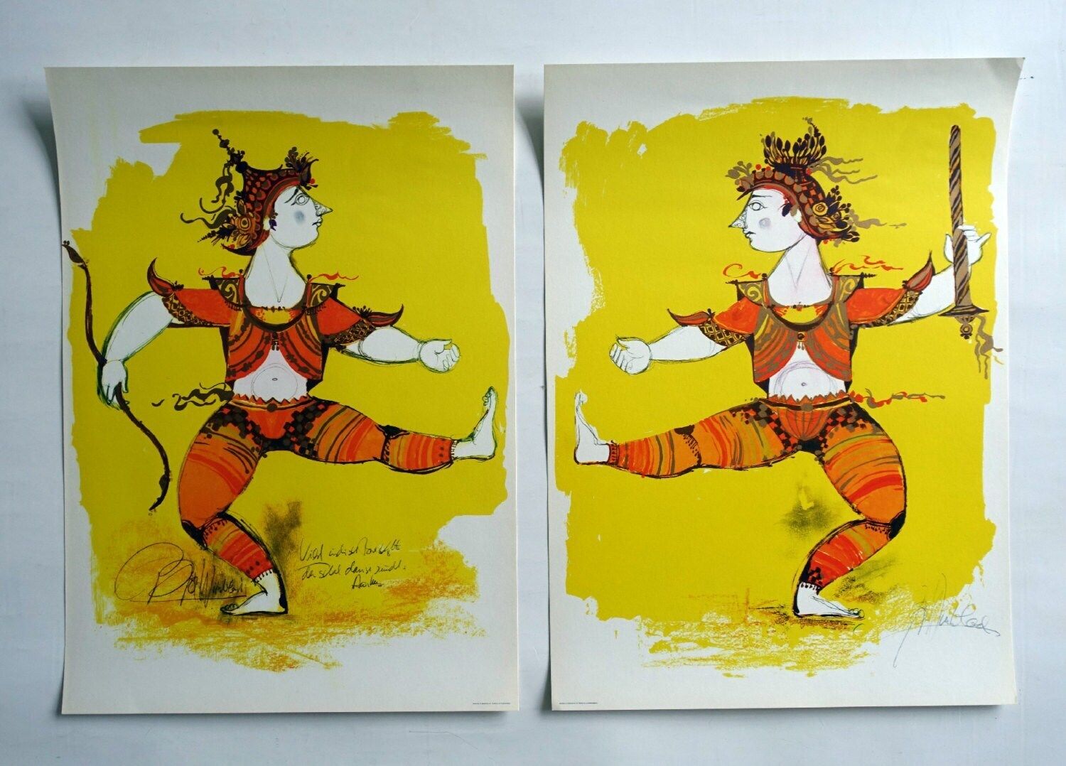 1968 "Siamese Warriors" Van Bjørn Wiinblad (Twee Posters) – Vintage Poster
