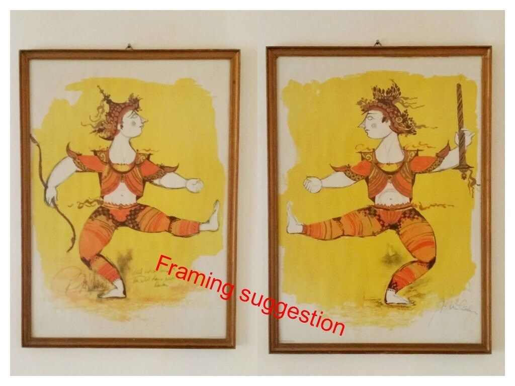 1968 "Siamese Warriors" Van Bjørn Wiinblad (Twee Posters) – Vintage Poster photo 153.0