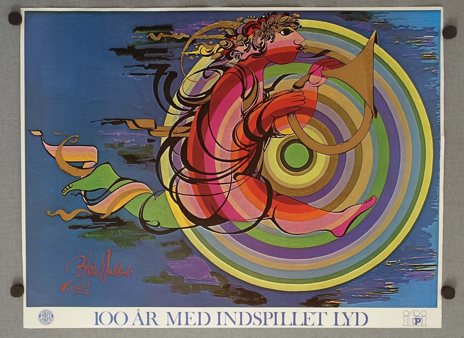 1977 Bjørn Wiinblad Music Artwork For Ifoi Denmark   Original Vintage Poster photo furniture