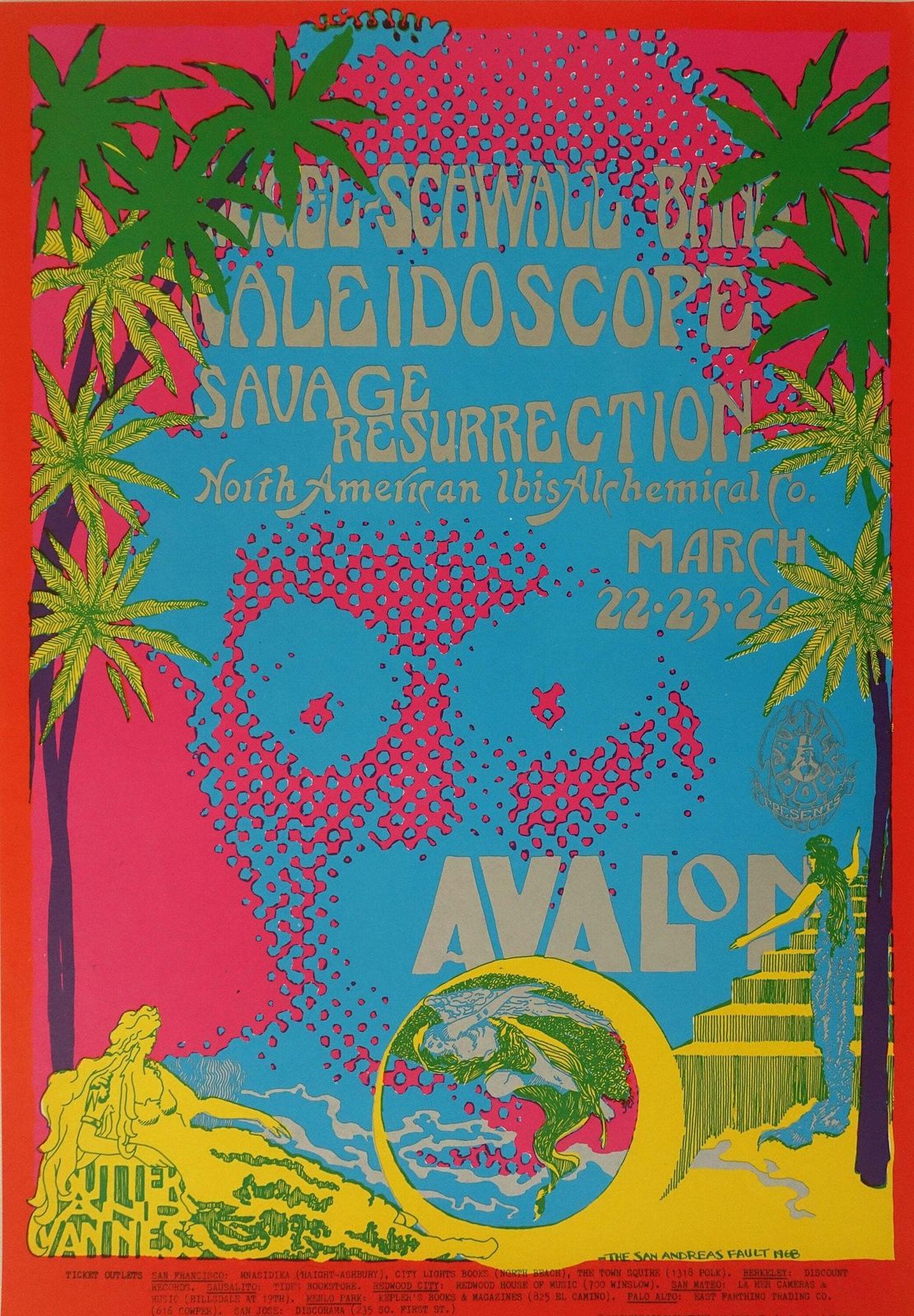 1968 Siegel Schwall, Kaleidoscope & Savage Resurrection At The Avalon San Francisco   Original Vintage Poster