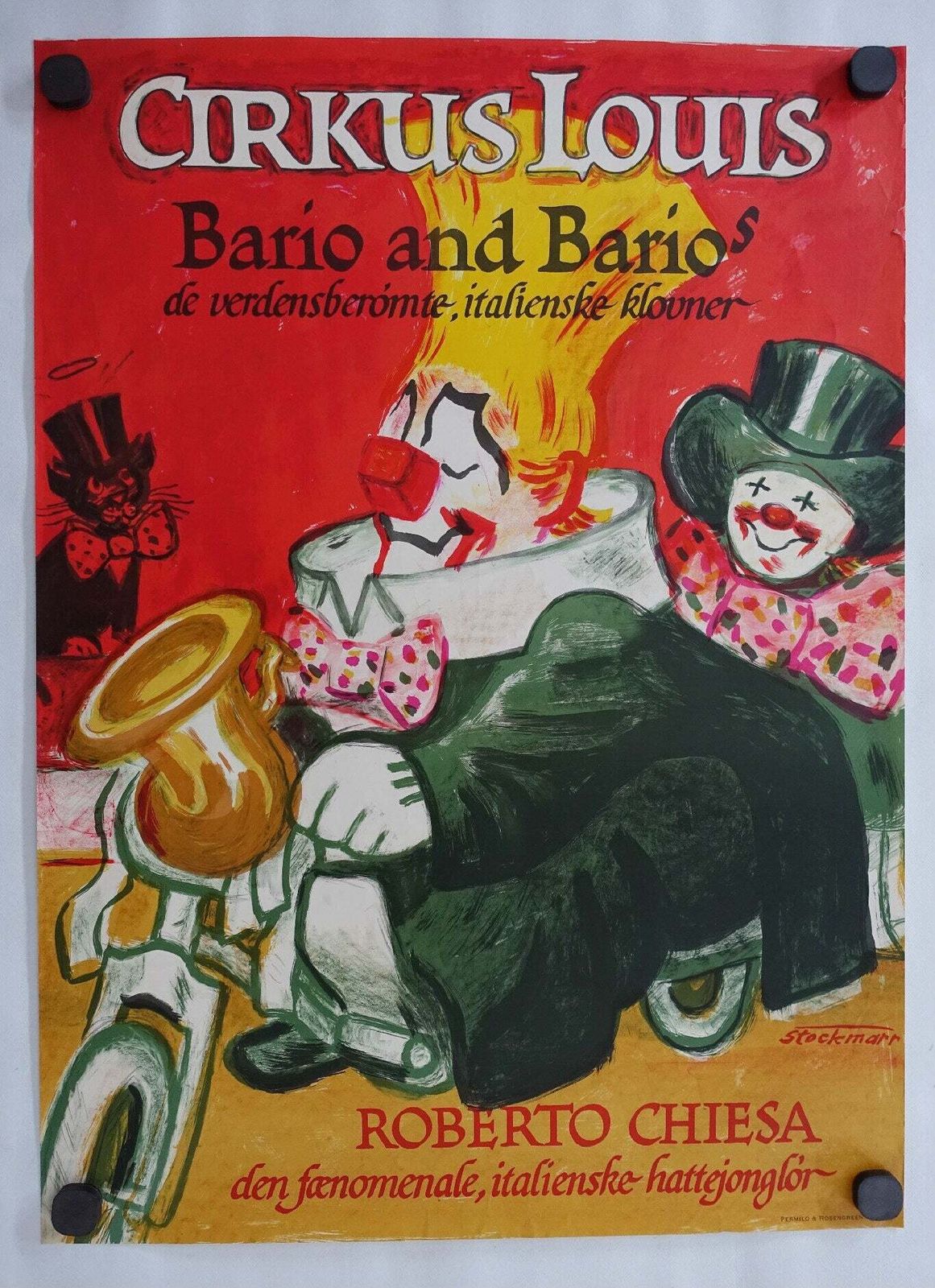 Jaren 1950 – Bario And Bario's In Circus Louis Door Erik Stockmarr – Vintage Poster photo furniture