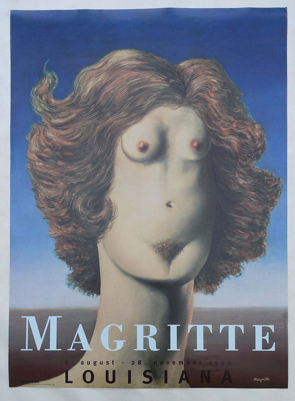 1999 Magritte Art Exhibition Louisiana Poster   Original Vintage Poster photo furniture