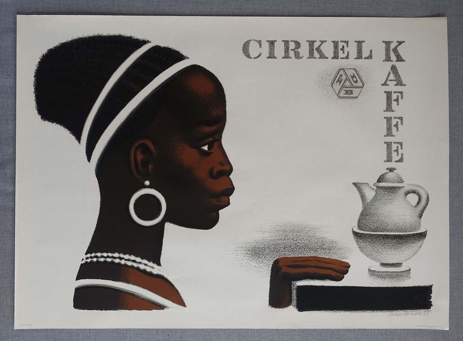 Deens Koffieadvertentie Uit De Jaren 1950 (Cirkelkaffe) — Vintage Poster photo furniture