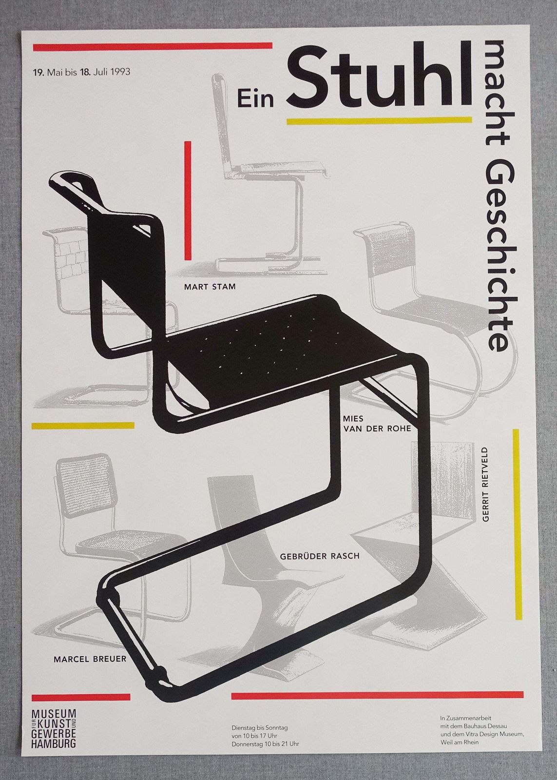 1993 Design Chairs Hamburg Exhibition — Vintage Poster photo furniture