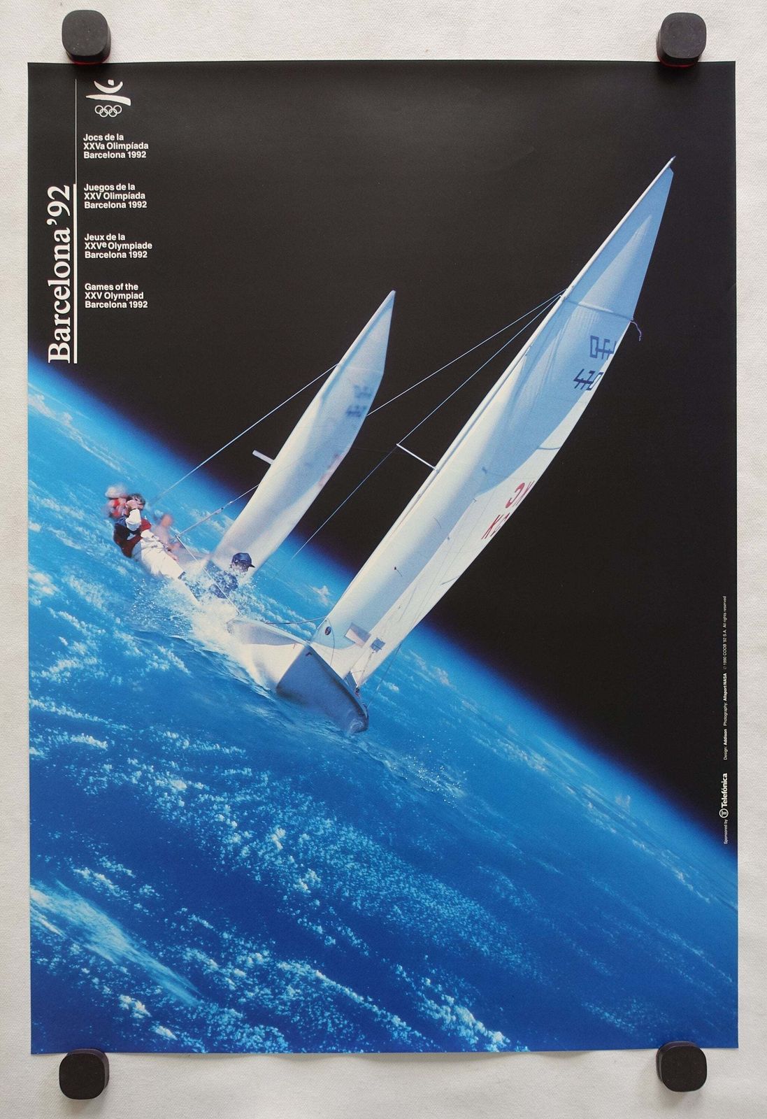 1992 Summer Olympic Games Sailing Dinghy   Original Vintage Poster photo furniture