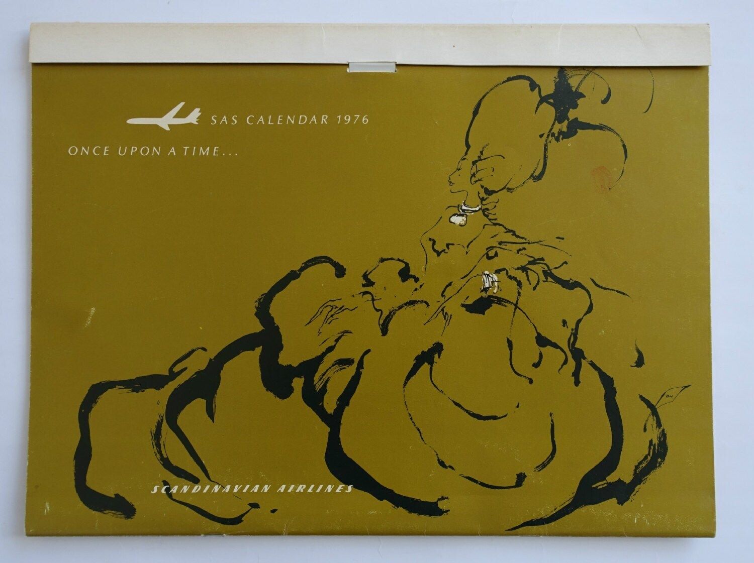 1976 Sas Airlines Calendar By Otto Nielsen   Original Vintage Calendar photo furniture