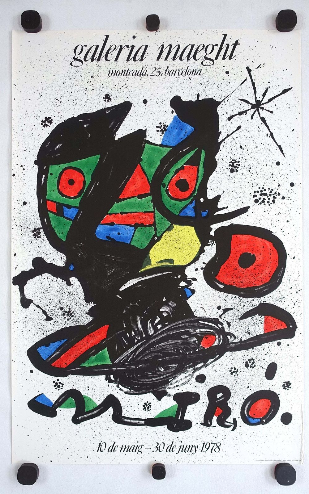 1978 Miro Galeria Maeght Exhibition Poster   Original Vintage Poster photo furniture