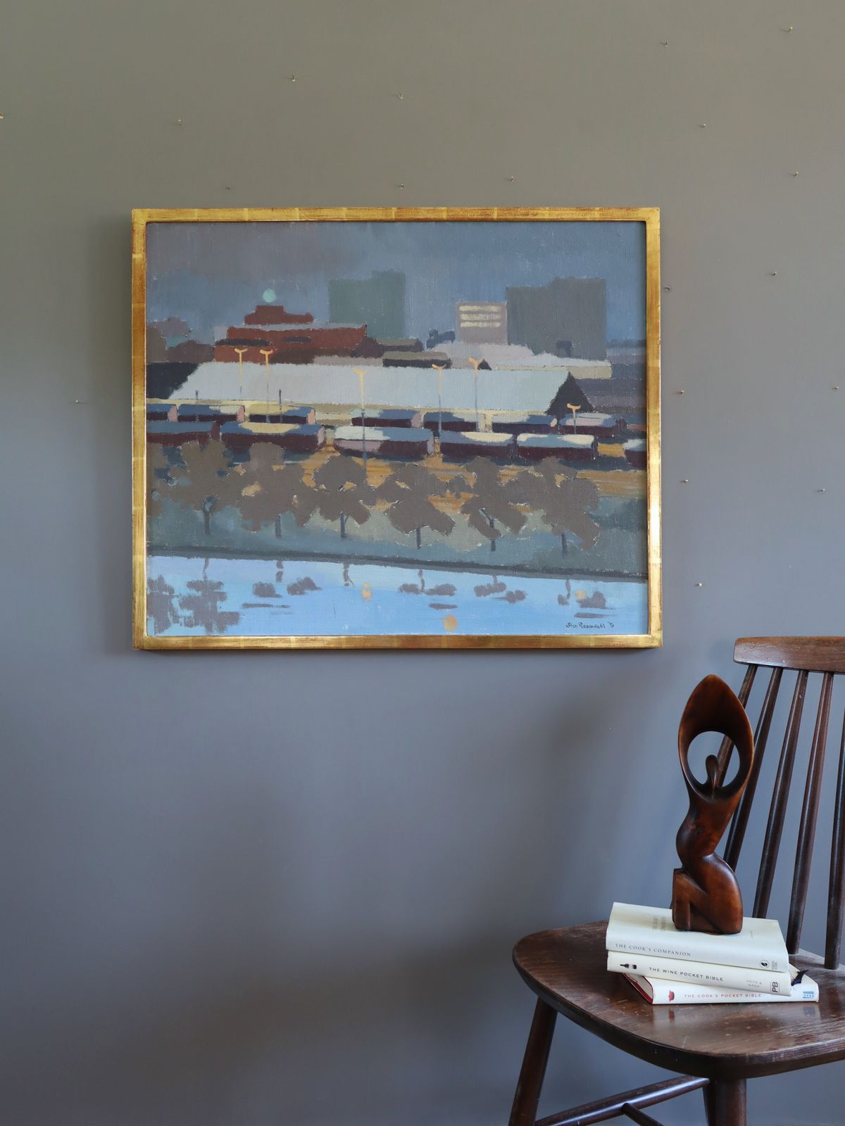 The Rail Yards At Dusk, Oil Painting photo furniture