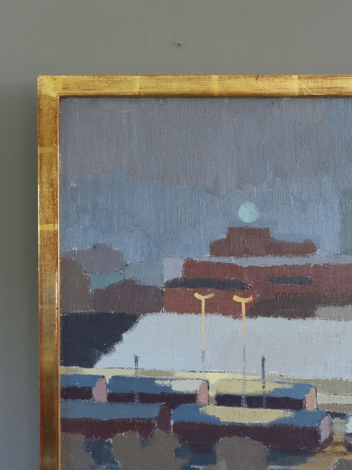 The Rail Yards At Dusk, Oil Painting photo vinterior