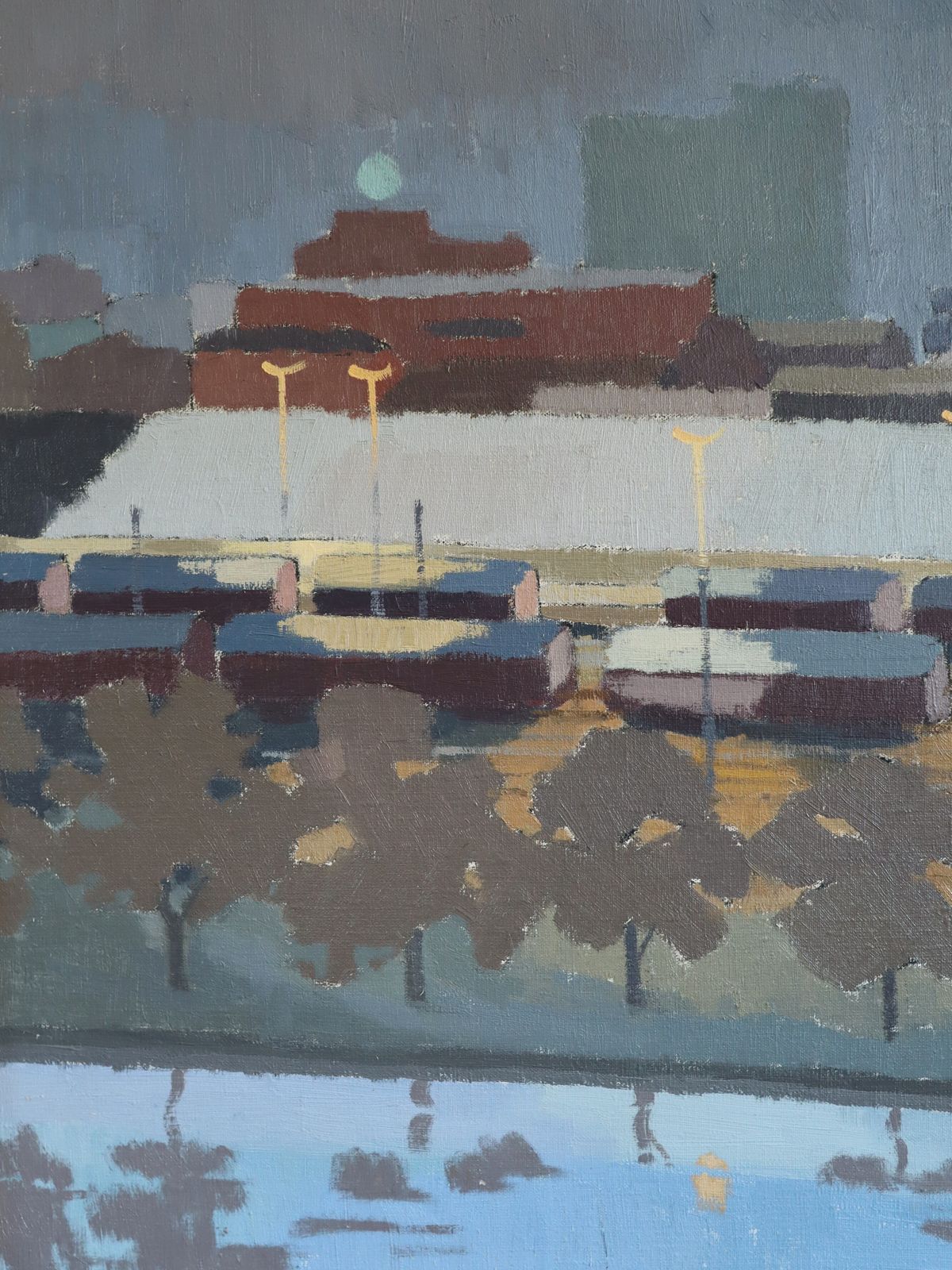 photo furniture The Rail Yards At Dusk, Oil Painting