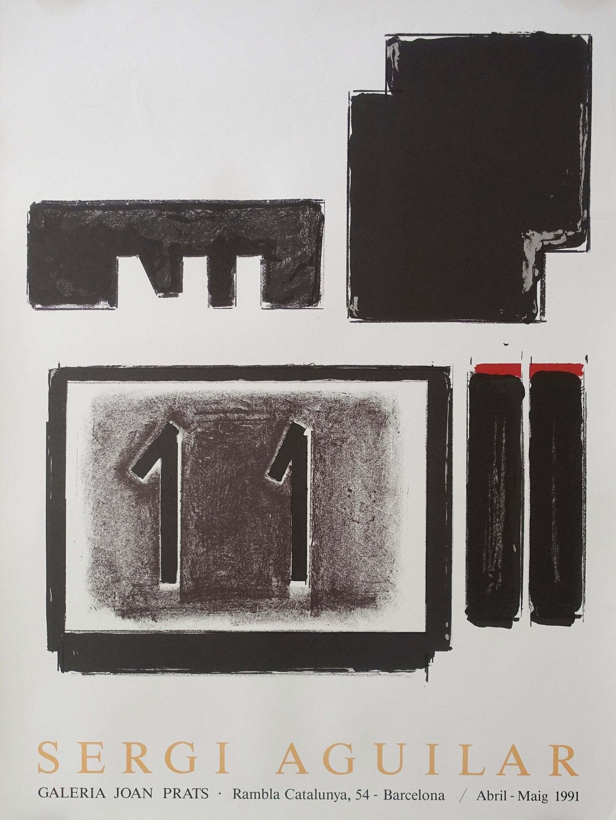 1991 Sergi Aguilar Exhibition Poster Barcelona   Original Vintage Poster