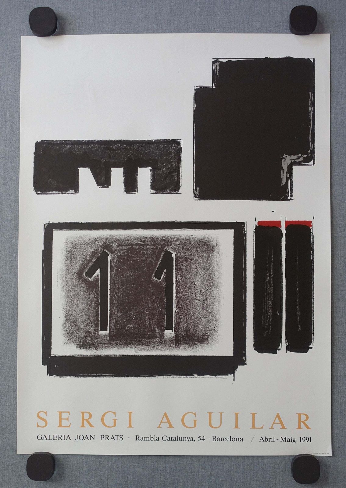 1991 Sergi Aguilar Exhibition Poster Barcelona   Original Vintage Poster photo furniture