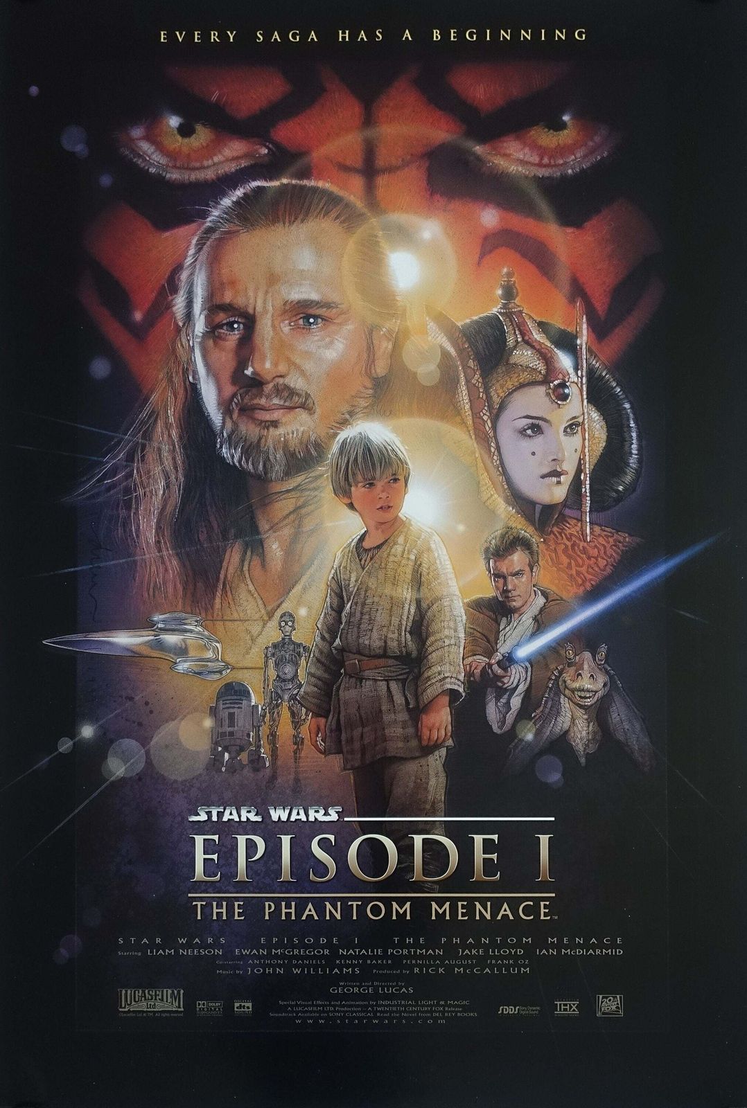 1999 Phantom Menace (Star Wars Episode I)   Original Vintage Poster